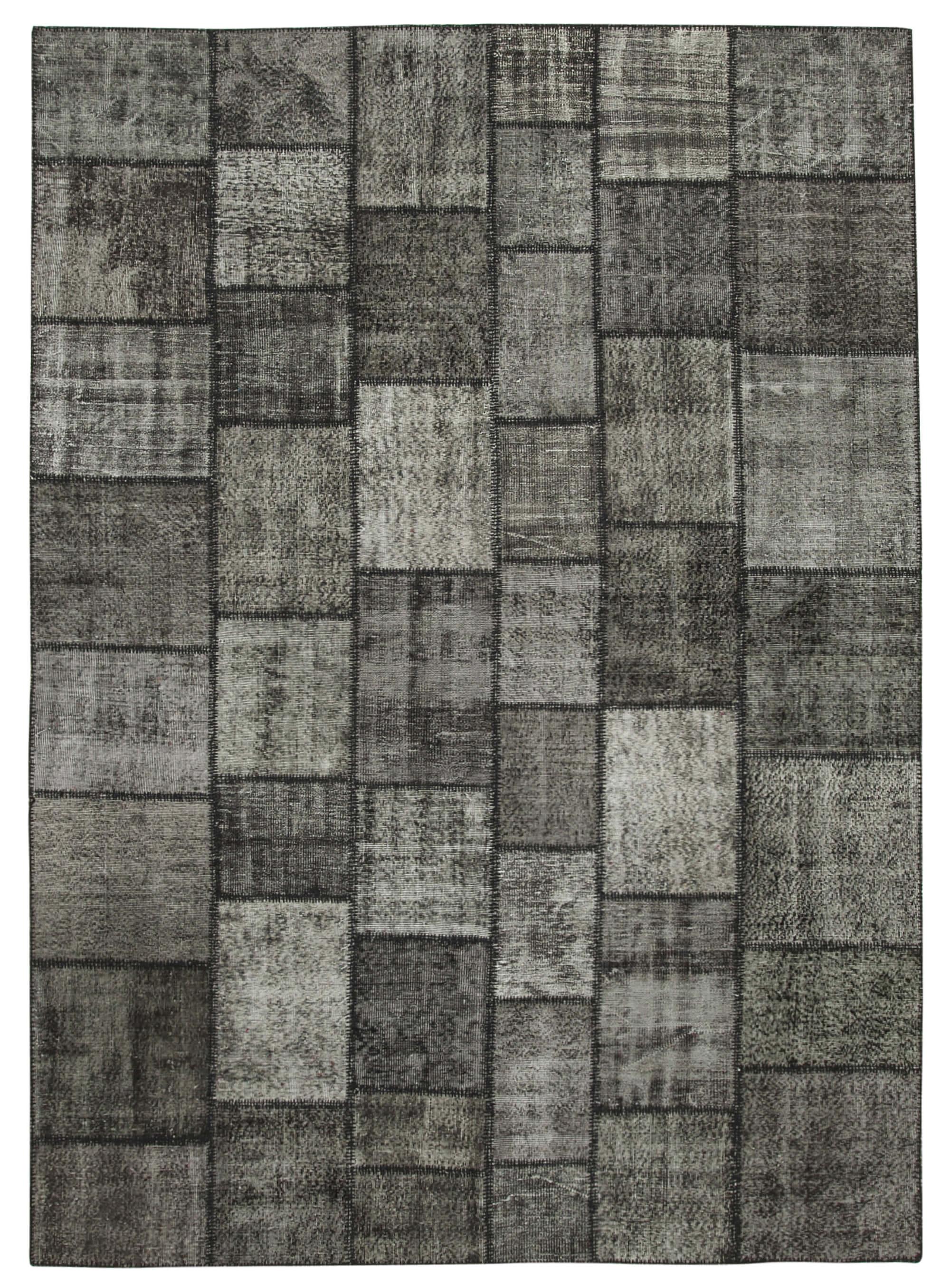 8 x 12 Black Patchwork Rug- 1387