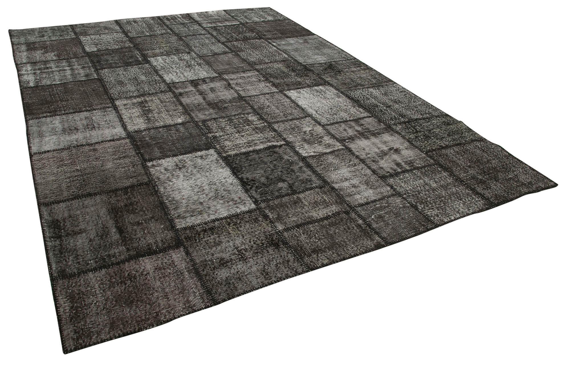 8 x 12 Black Patchwork Rug- 1387