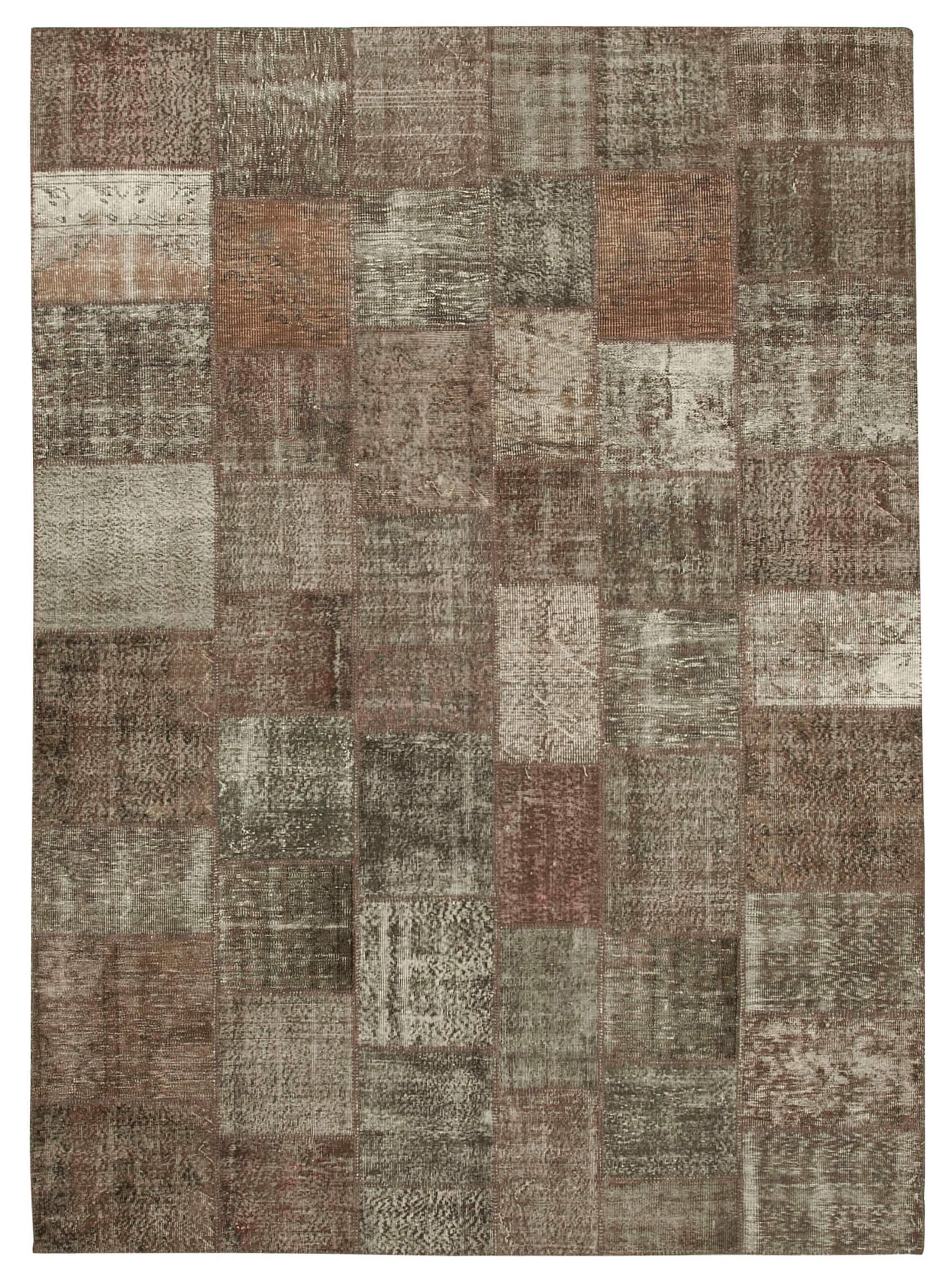 8 x 12 Brown Patchwork Rug- 1388