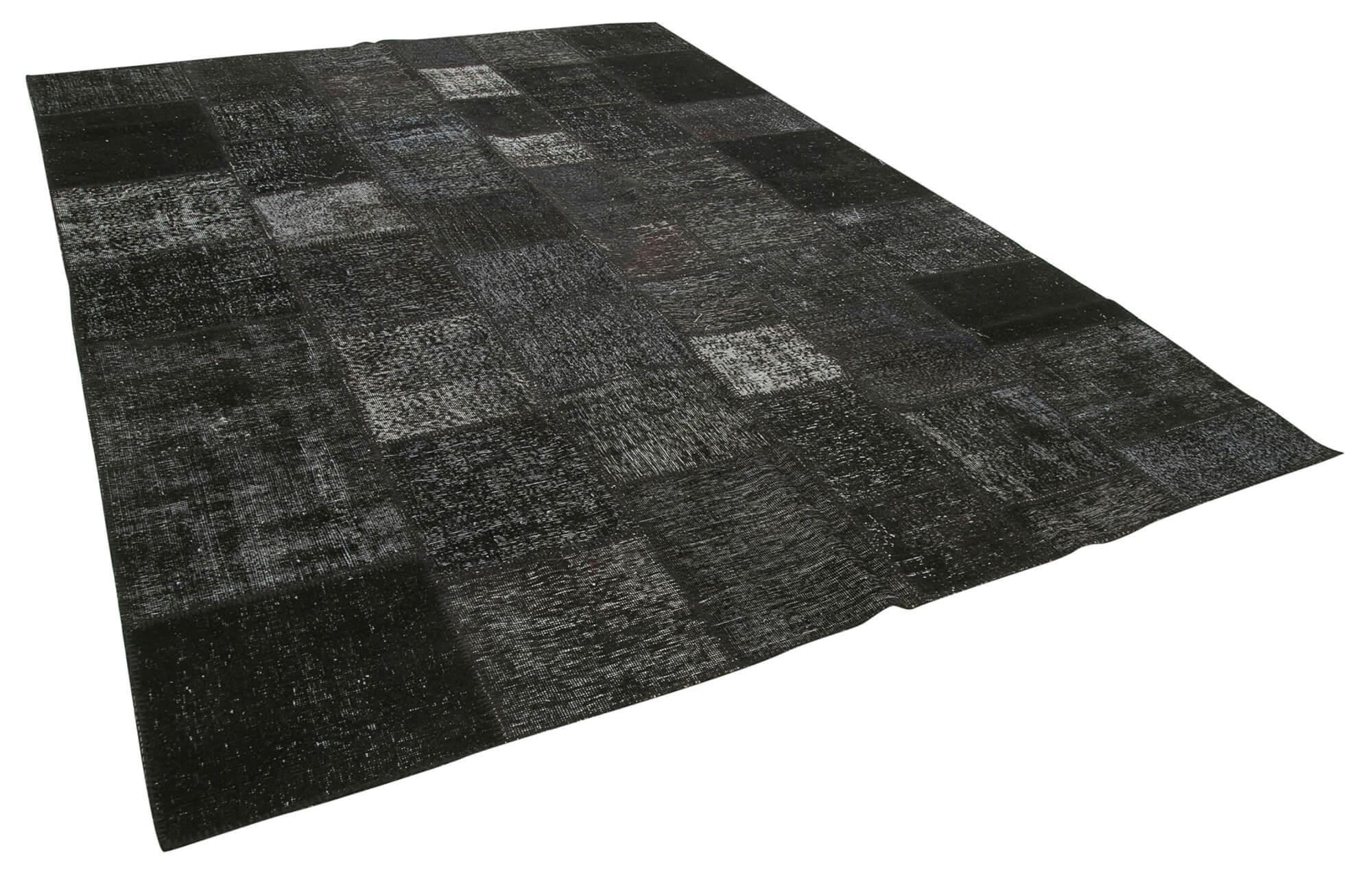 8 x 12 Black Patchwork Rug- 1389