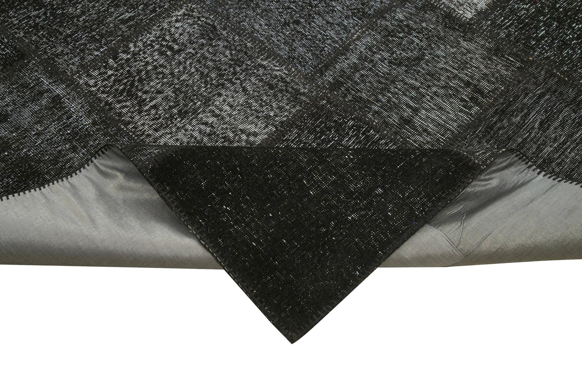 8 x 12 Black Patchwork Rug- 1389