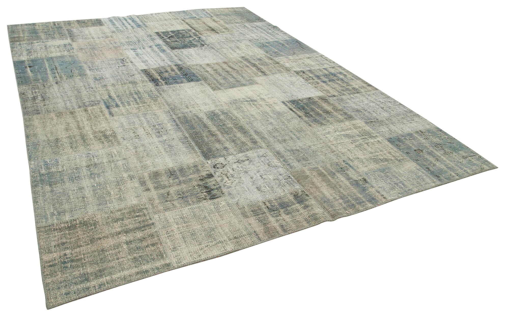 8 x 12 Blue Patchwork Rug- 1390