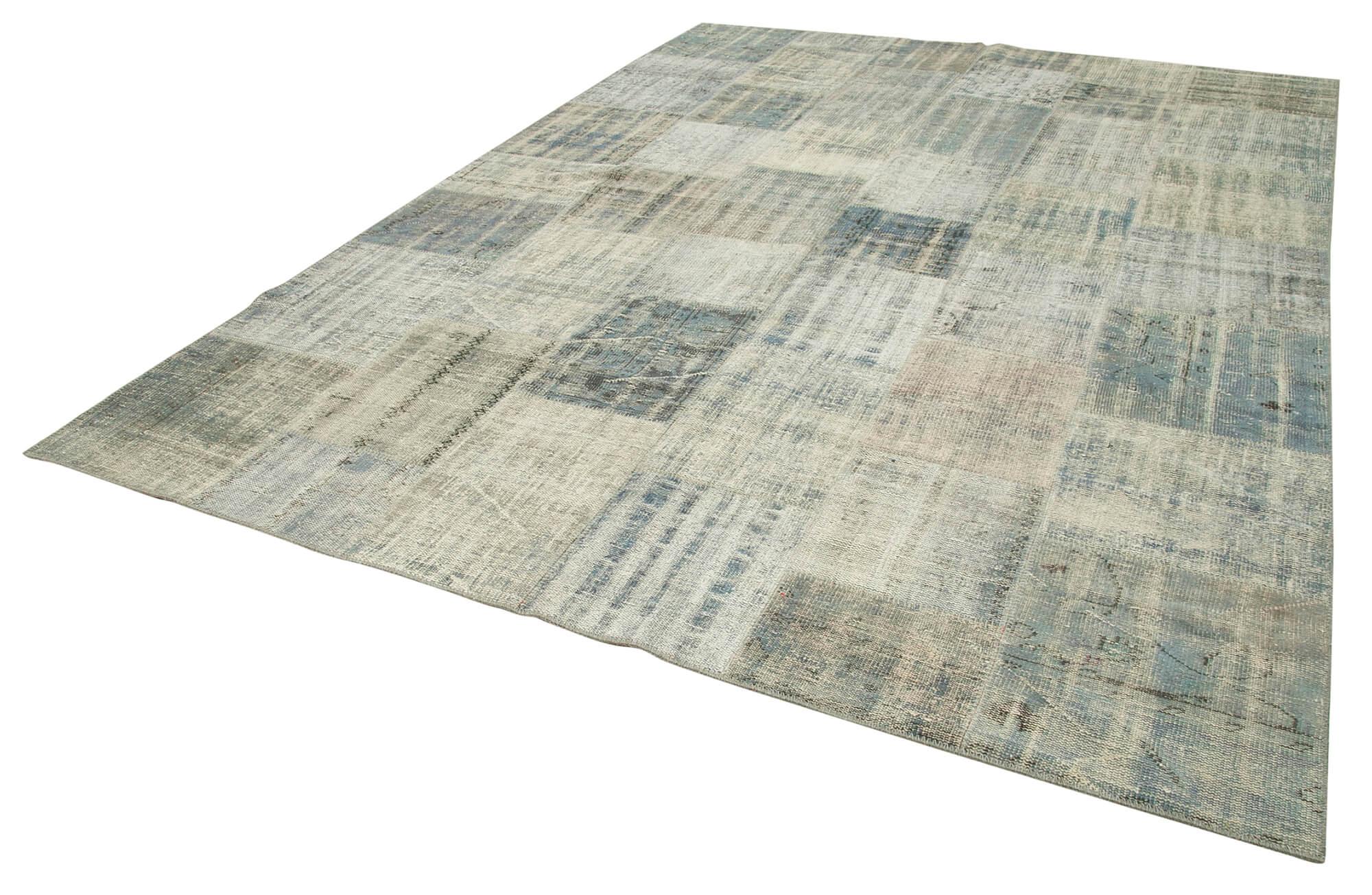 8 x 12 Blue Patchwork Rug- 1390