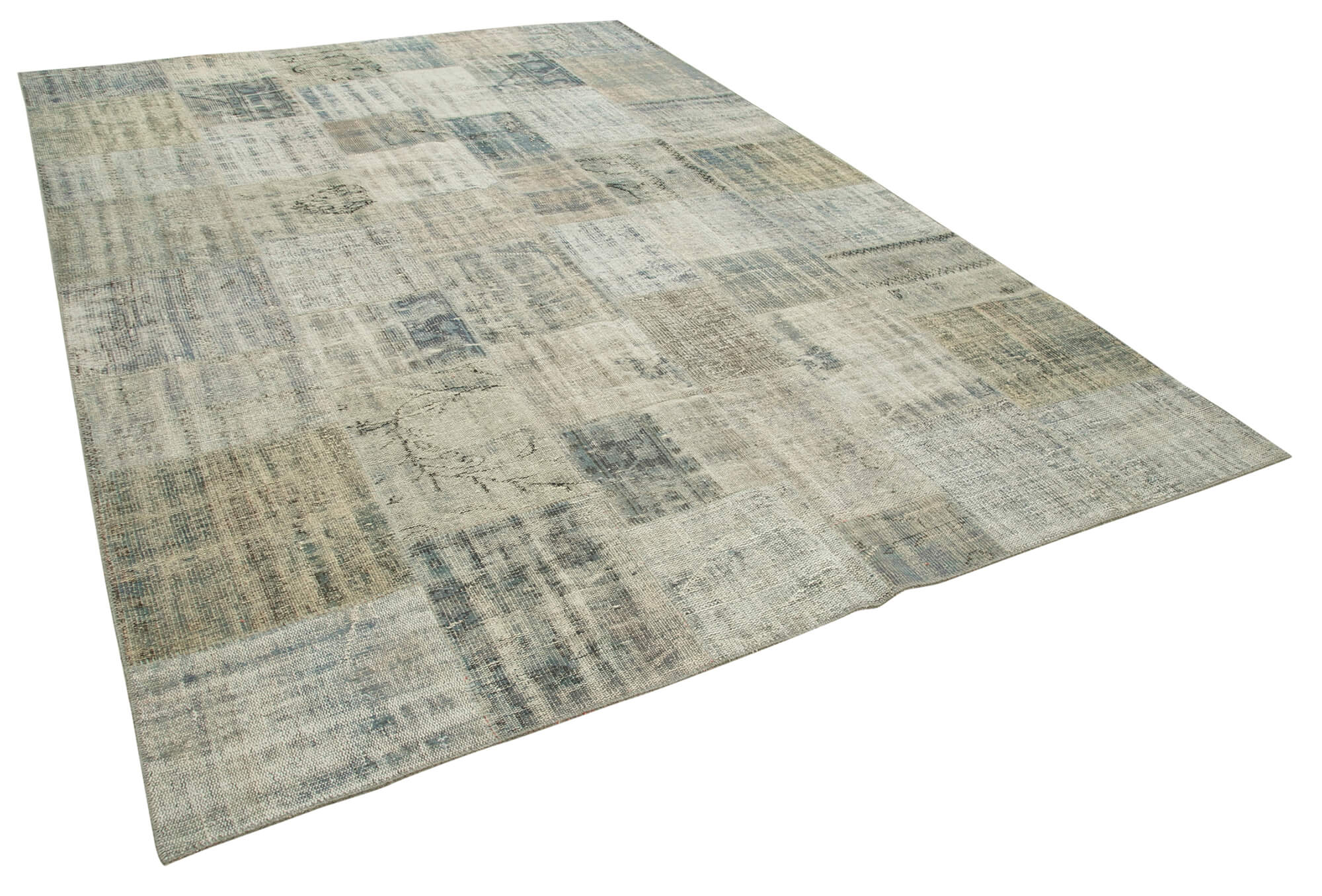 8 x 12 Blue Patchwork Rug- 1391