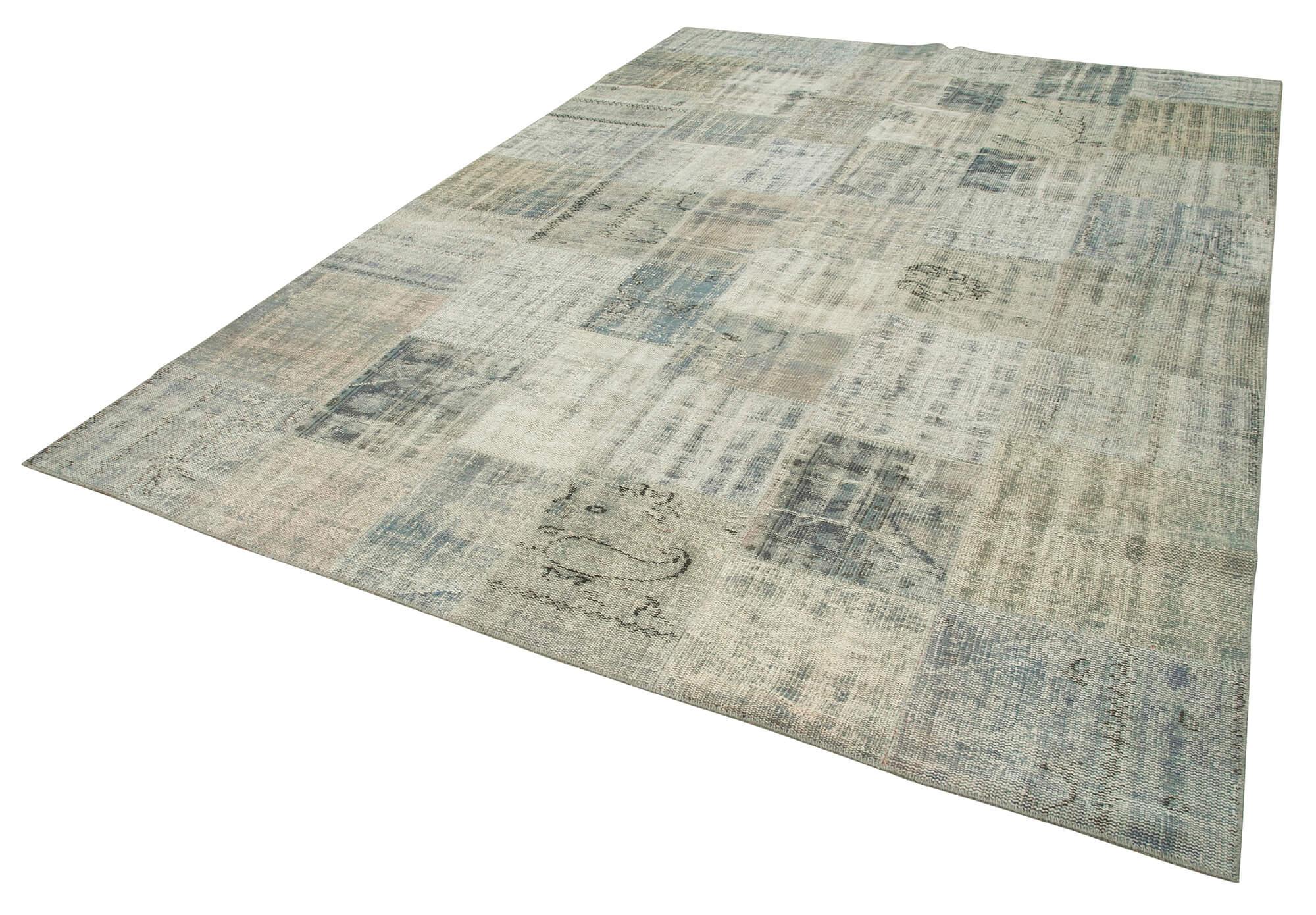 8 x 12 Blue Patchwork Rug- 1391