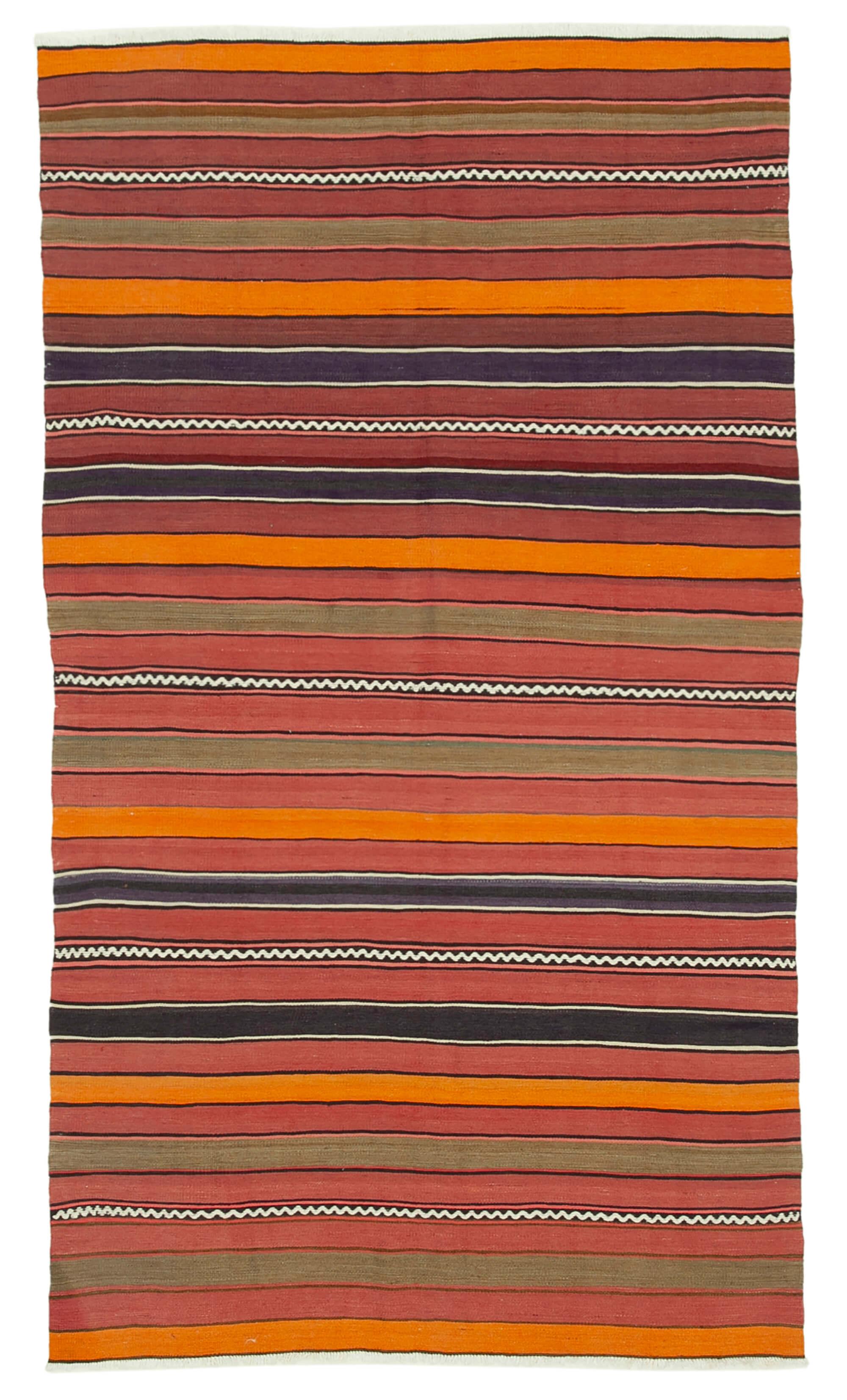 5 x 9 Orange Oriental Kilim Rug - 1478