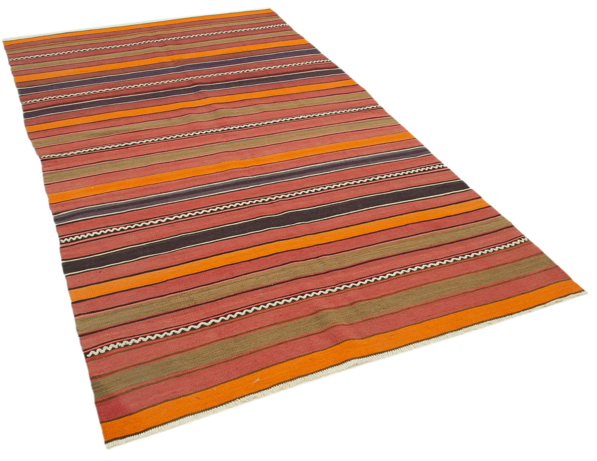 5 x 9 Orange Oriental Kilim Rug - 1478