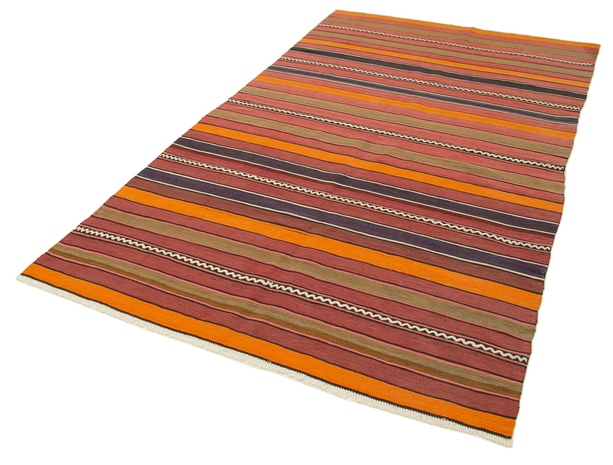 5 x 9 Orange Oriental Kilim Rug - 1478