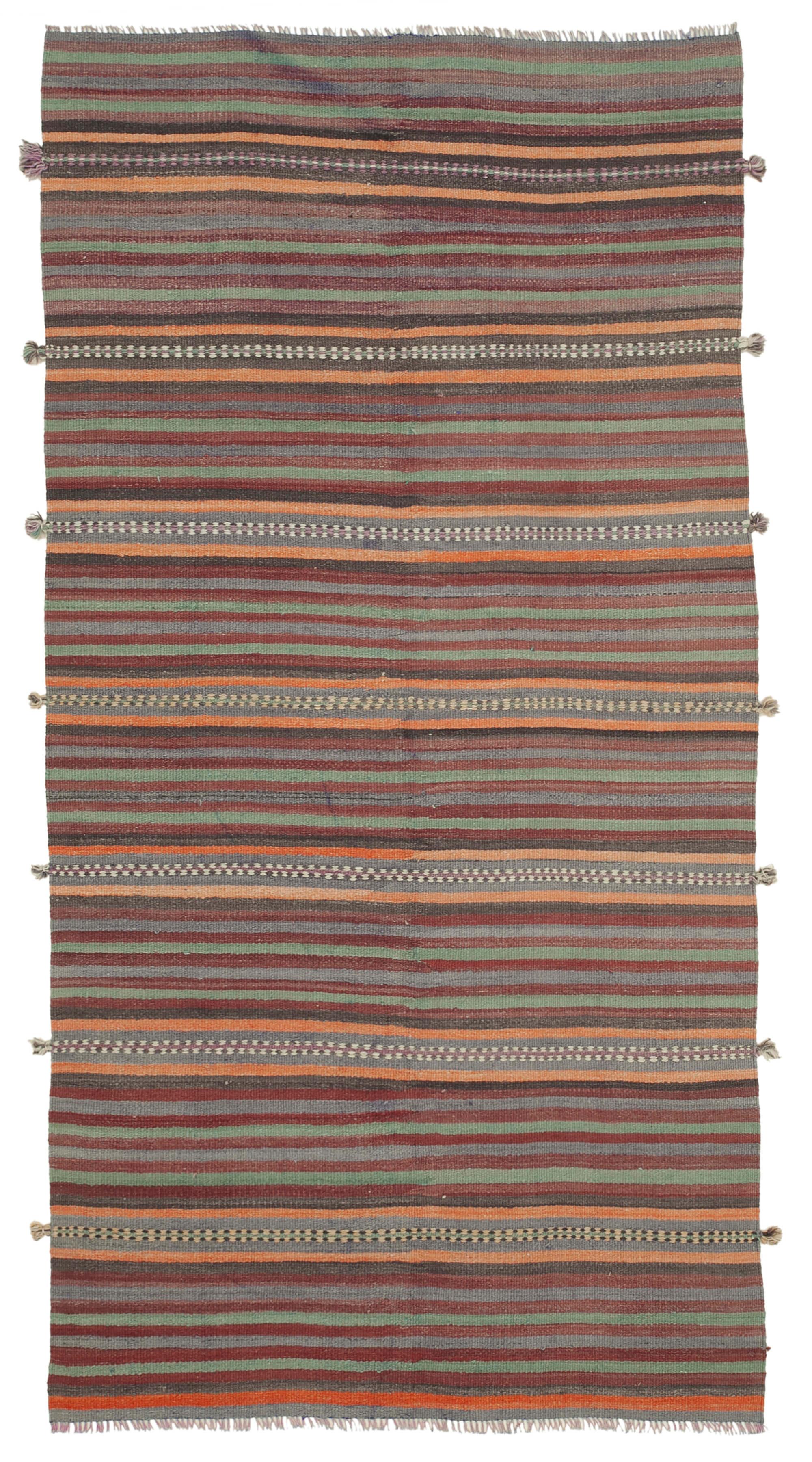 4 x 9 Orange Oriental Kilim Rug - 1479