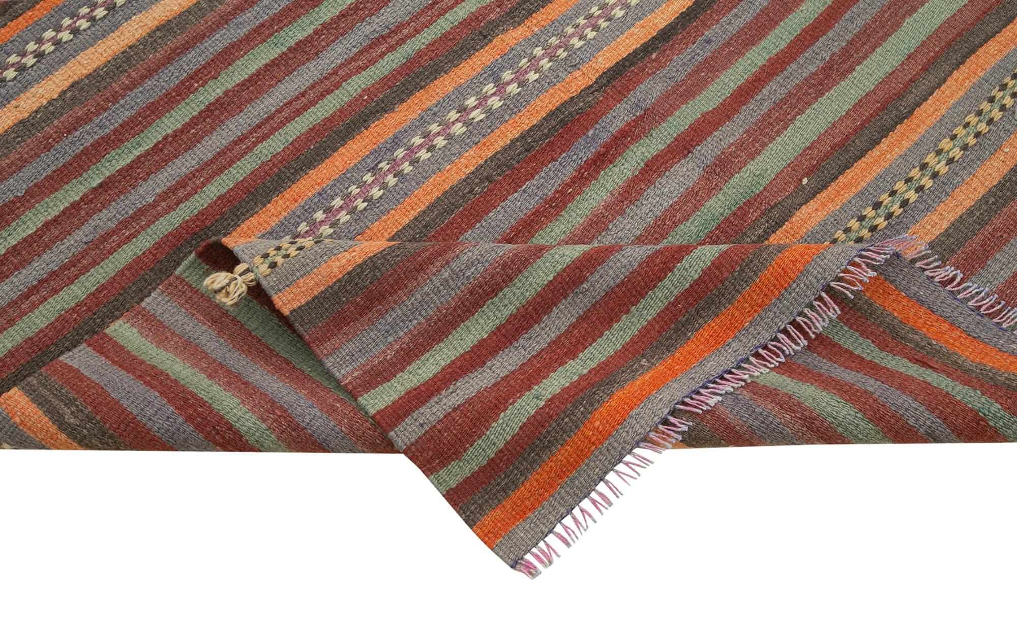 4 x 9 Orange Oriental Kilim Rug - 1479