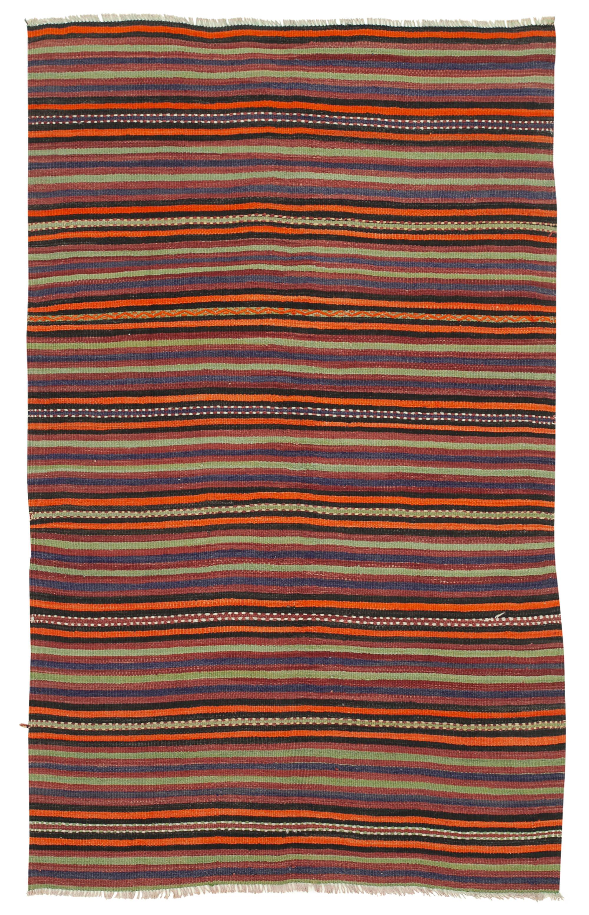 5 x 8 Orange Oriental Kilim Rug - 1480