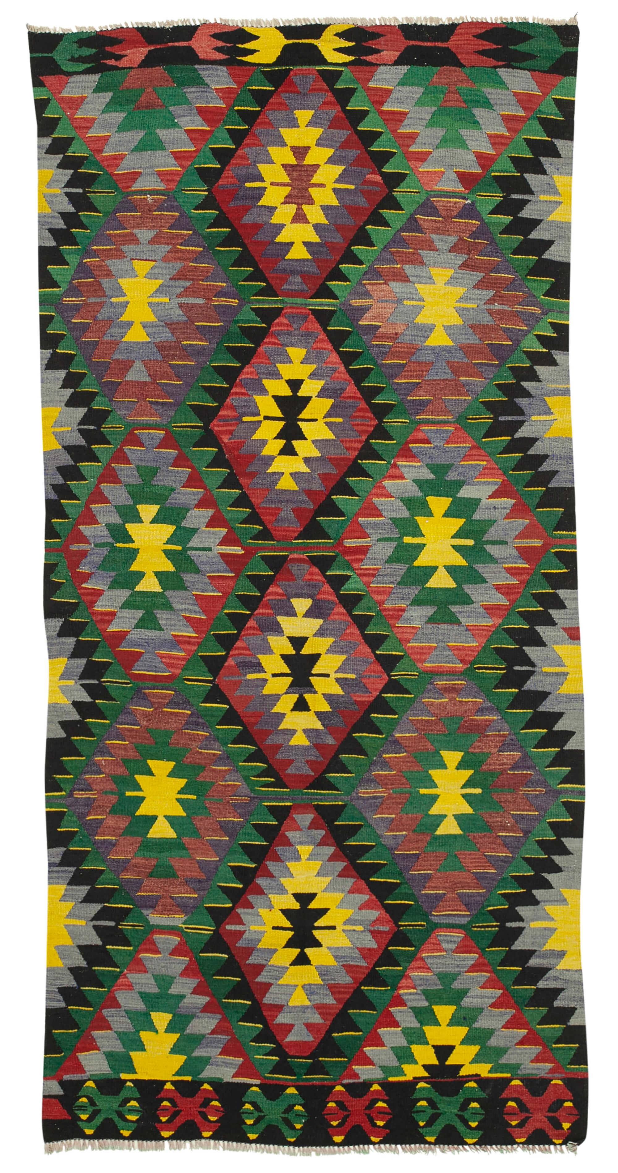 4 x 8 Yellow Oriental Kilim Rug - 1486