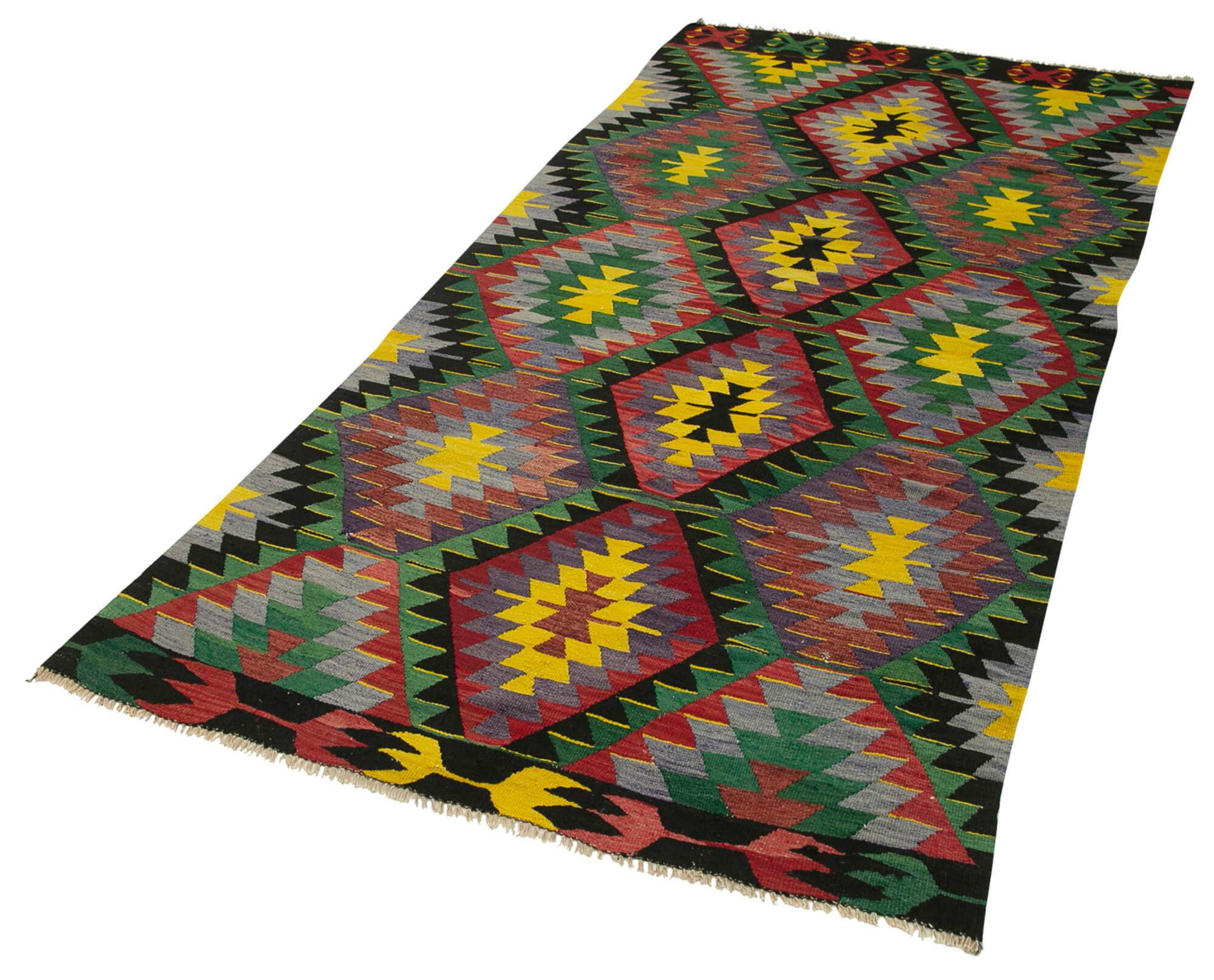 4 x 8 Yellow Oriental Kilim Rug - 1486