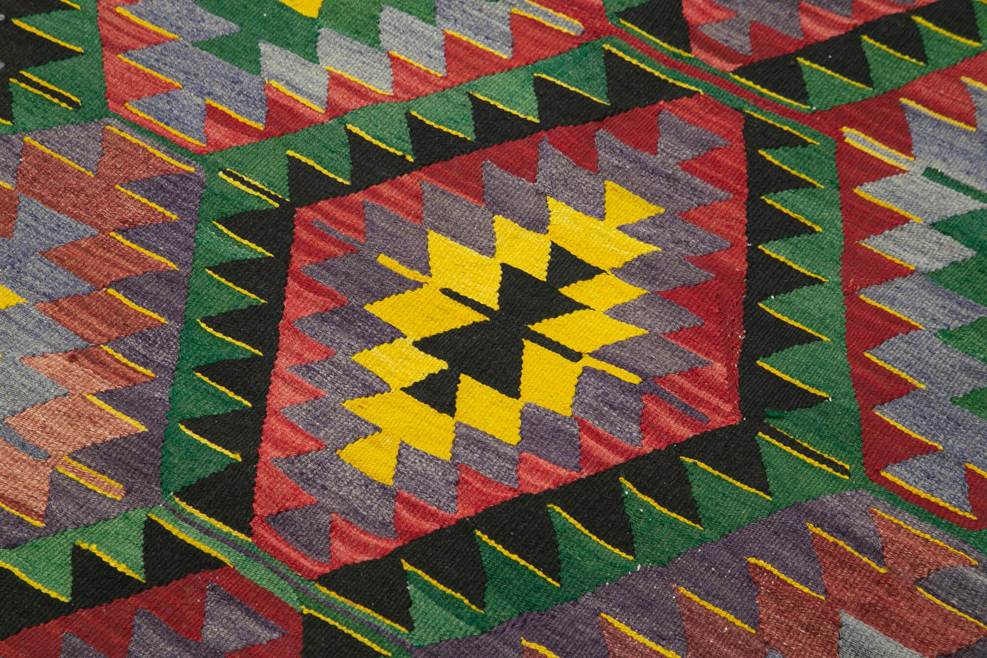 4 x 8 Yellow Oriental Kilim Rug - 1486