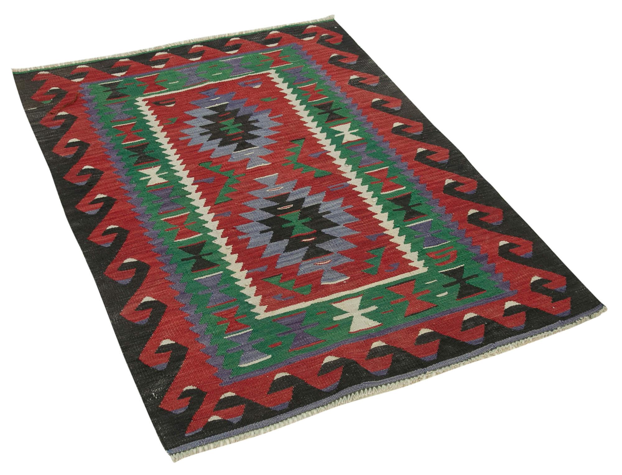 3 x 4 Red Oriental Kilim Rug - 1488