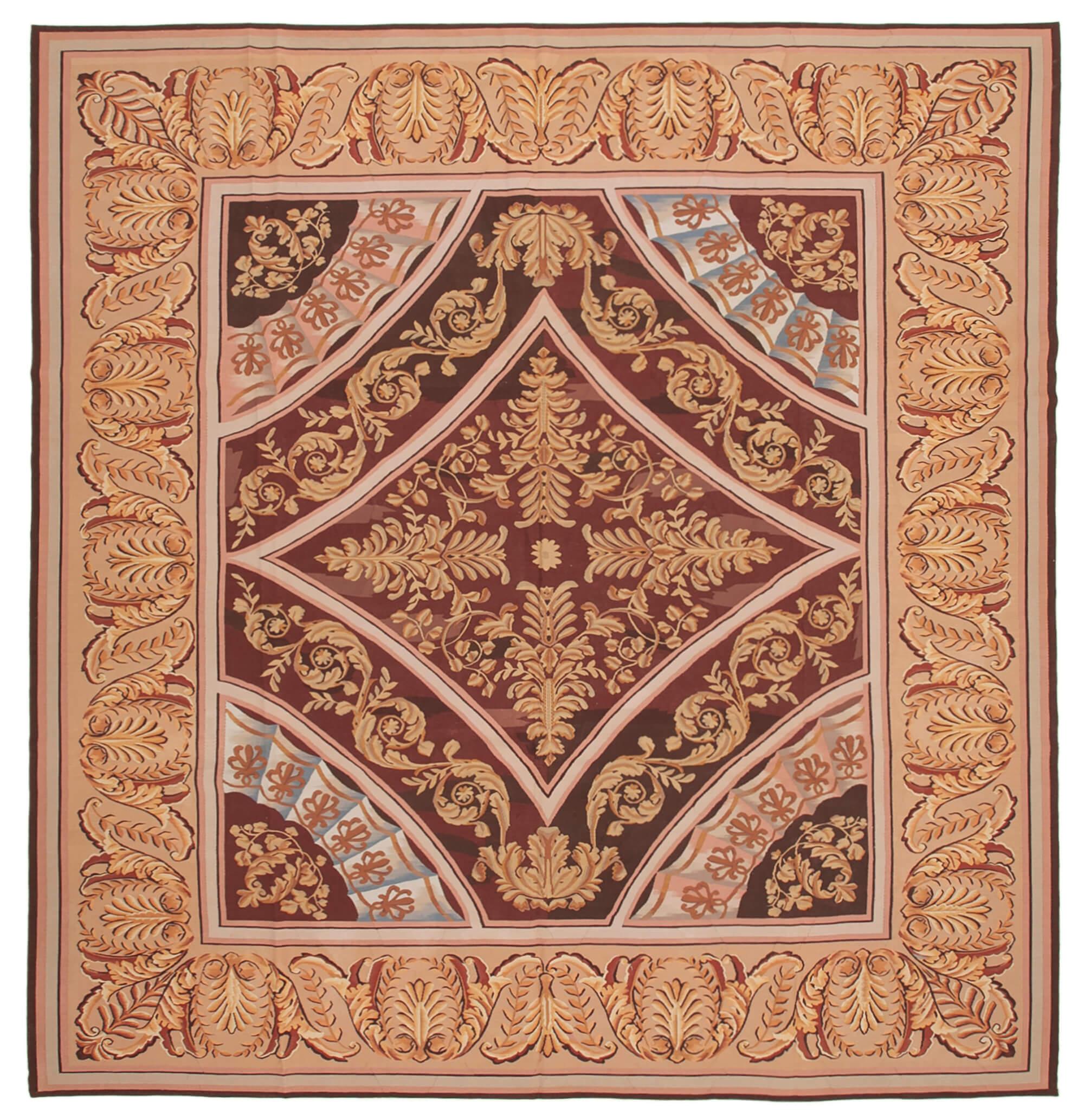 12 x 13 Pink Aubusson Kilim - 1495