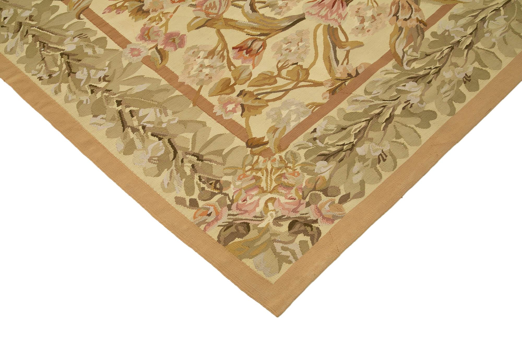 9 x 12 Beige Aubusson Kilim - 1497