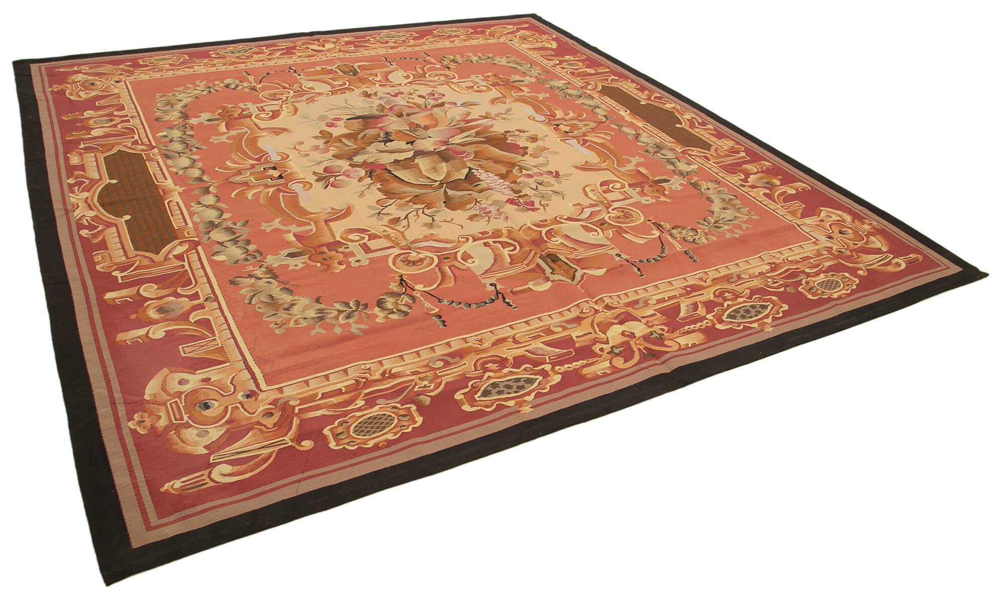 10 x 11 Red Aubusson Kilim - 1501