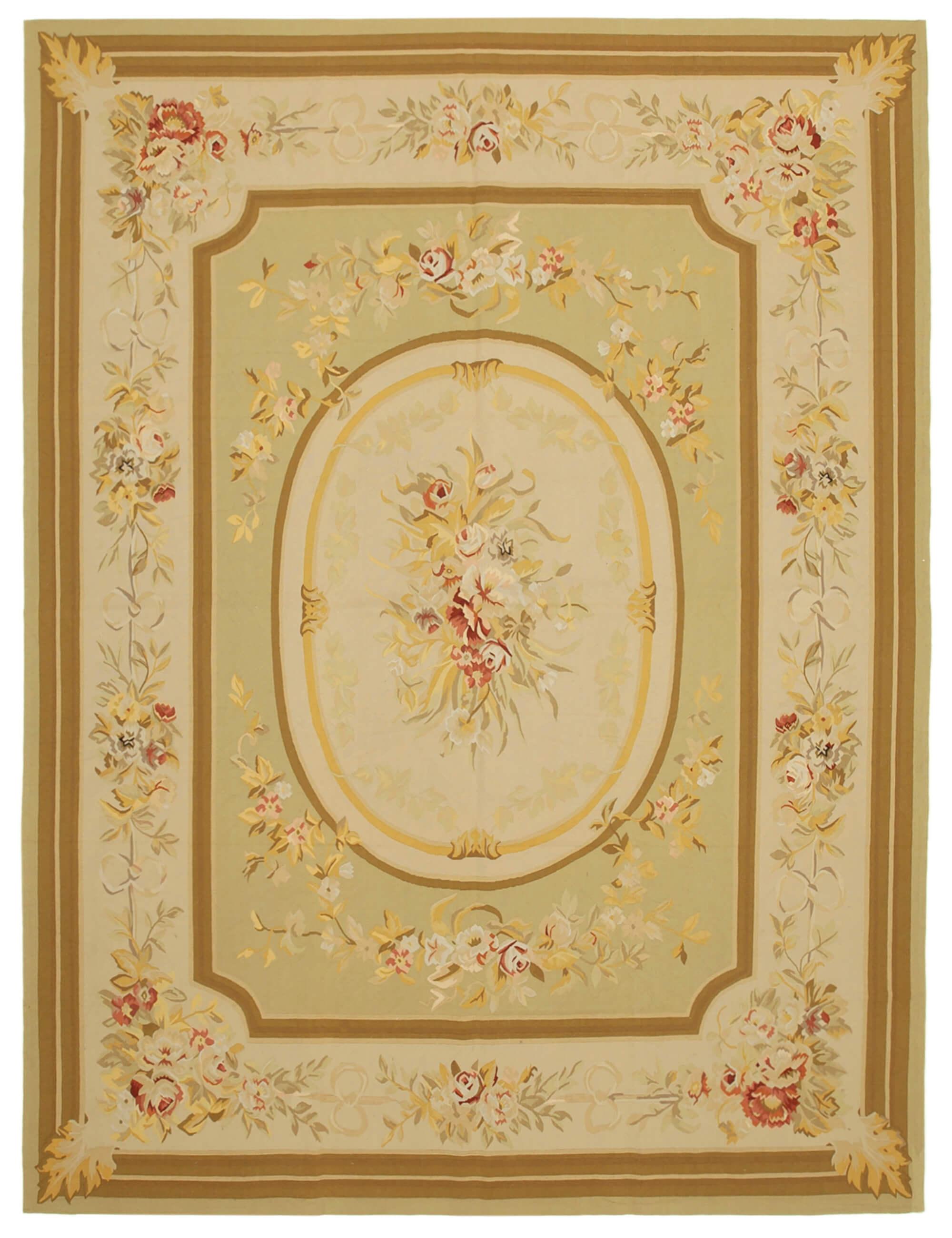 9 x 12 Beige Aubusson Kilim - 1507