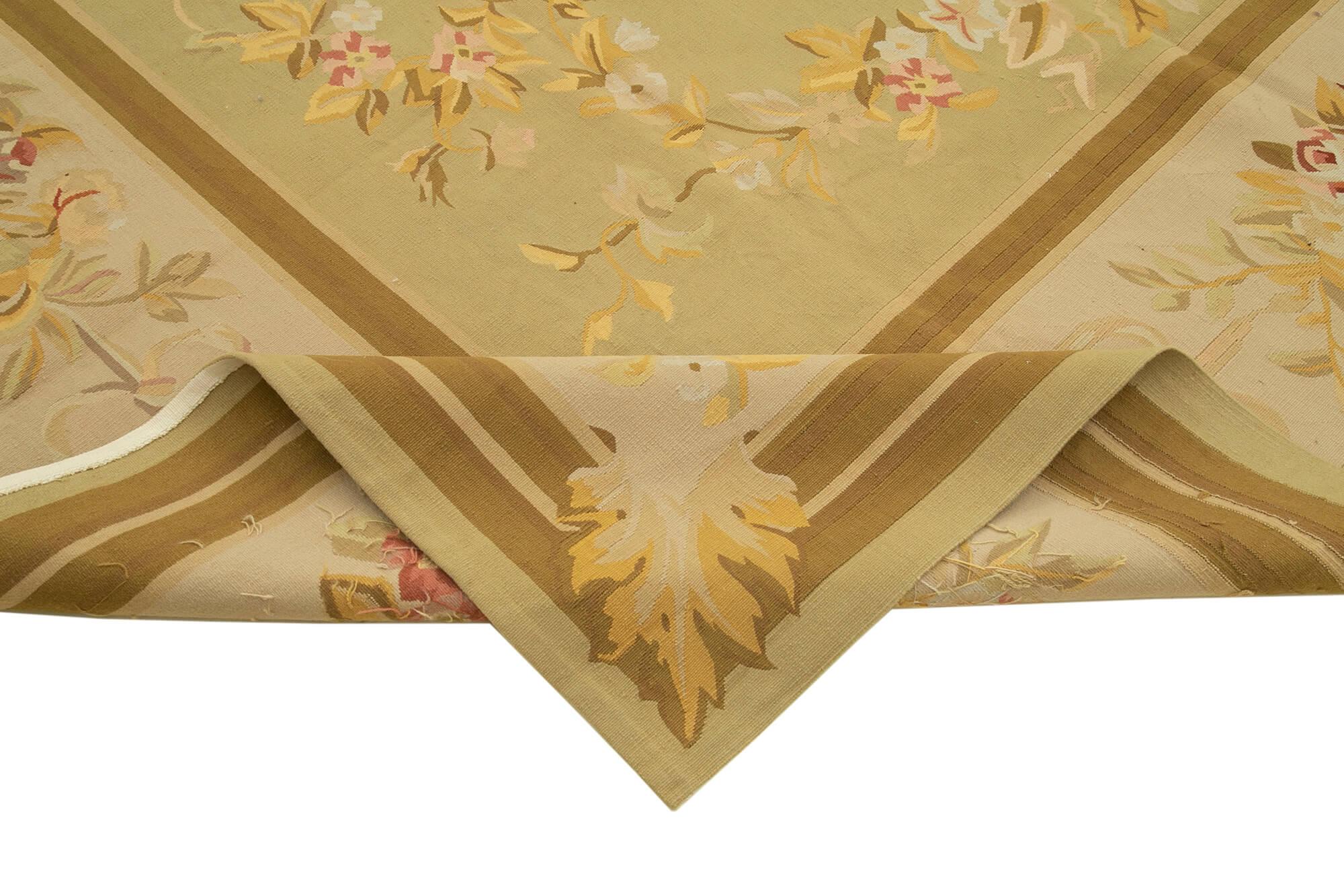 9 x 12 Beige Aubusson Kilim - 1507