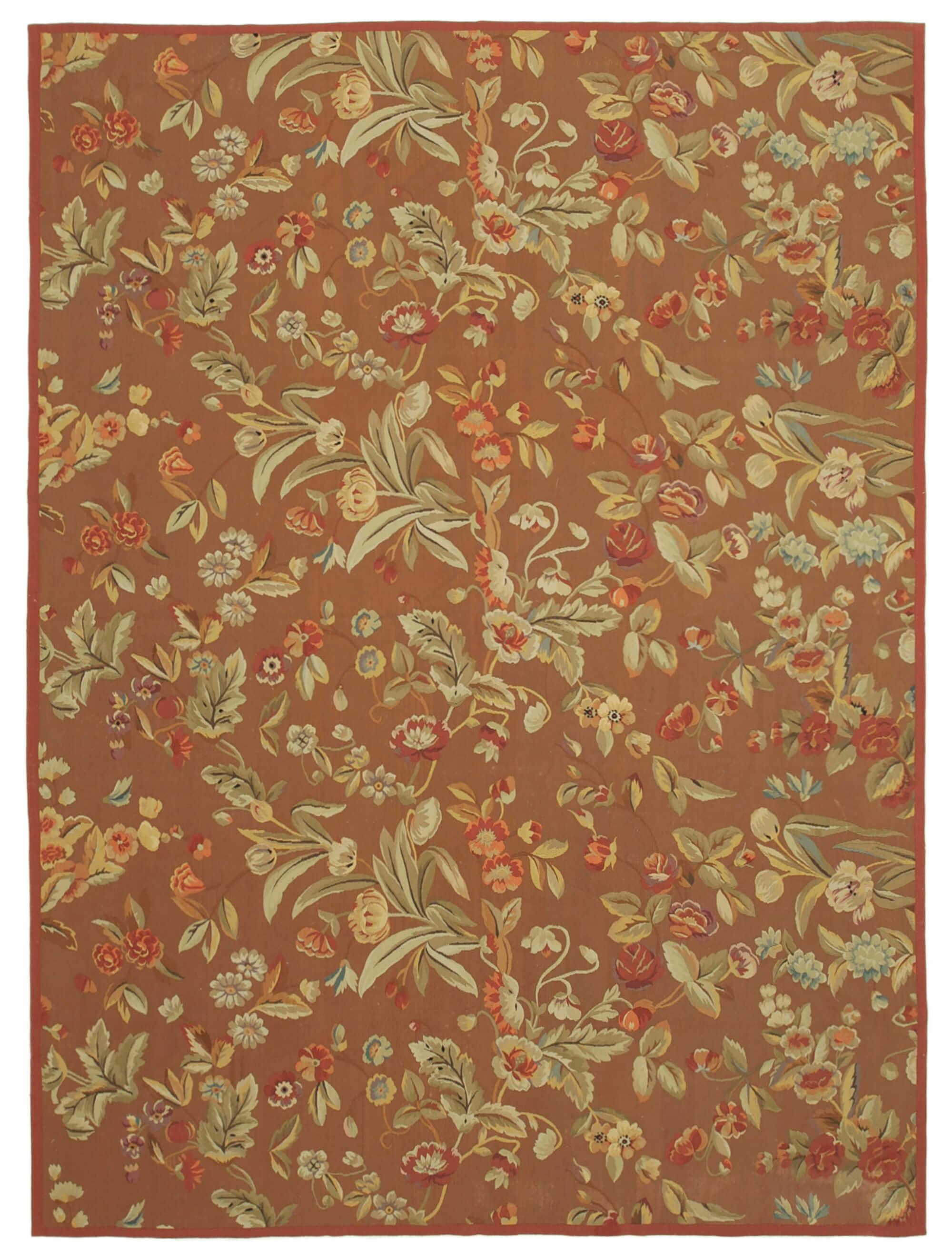 9 x 12 Brown Aubusson Kilim - 1511