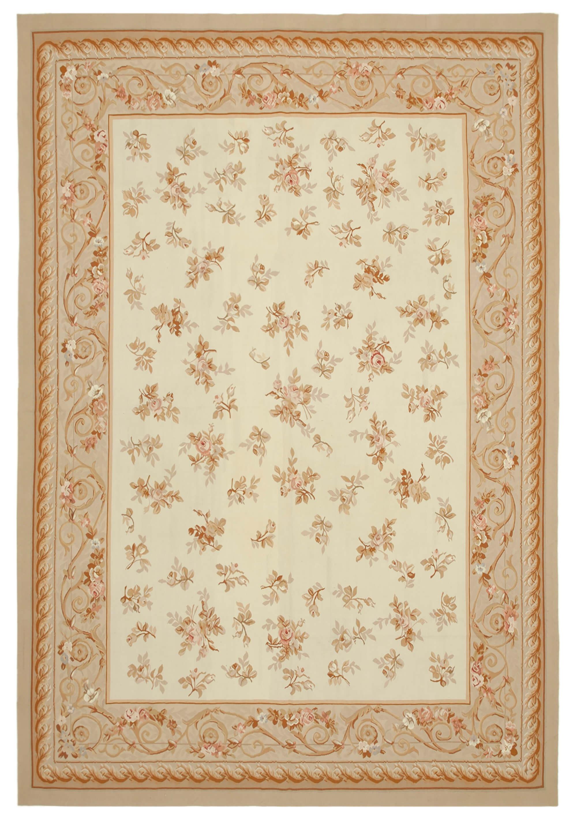 10 x 14 Beige Aubusson Kilim - 1516