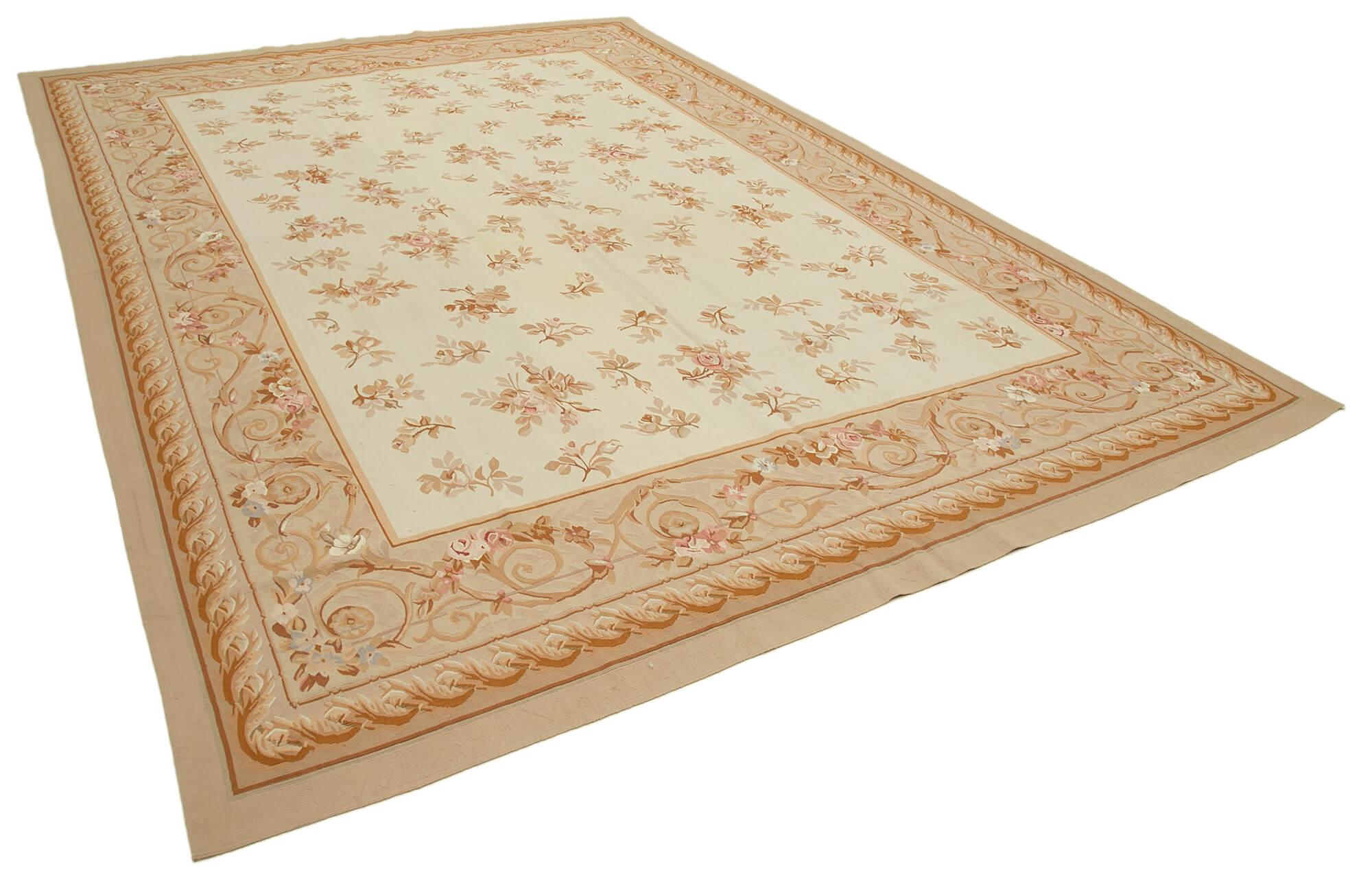 10 x 14 Beige Aubusson Kilim - 1516