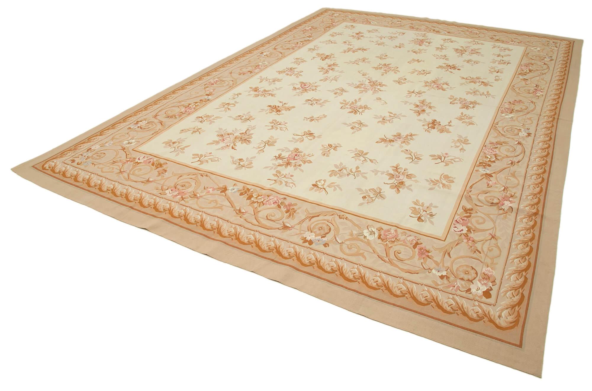 10 x 14 Beige Aubusson Kilim - 1516