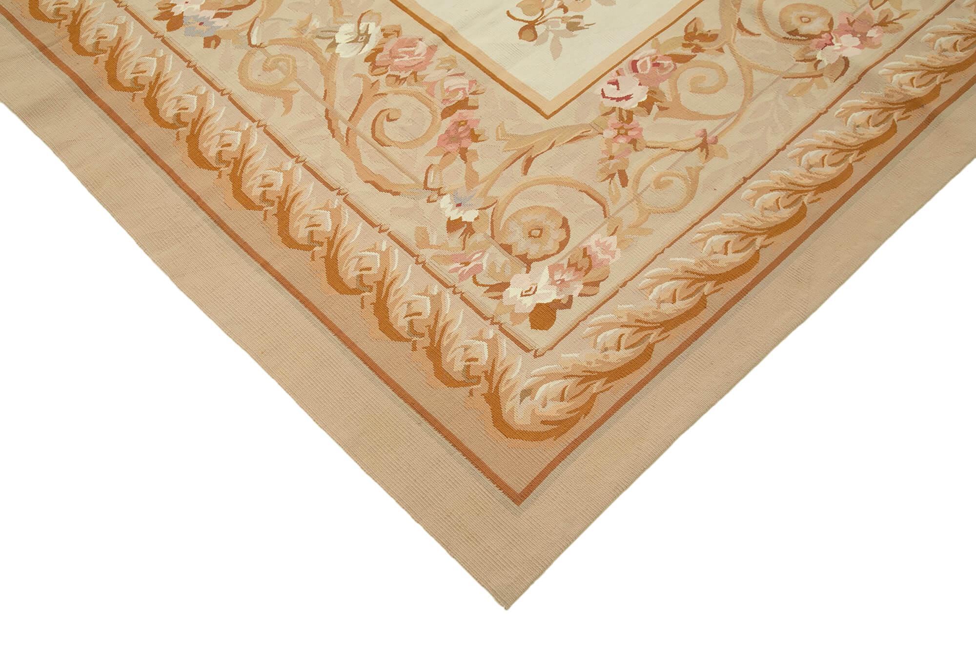 10 x 14 Beige Aubusson Kilim - 1516