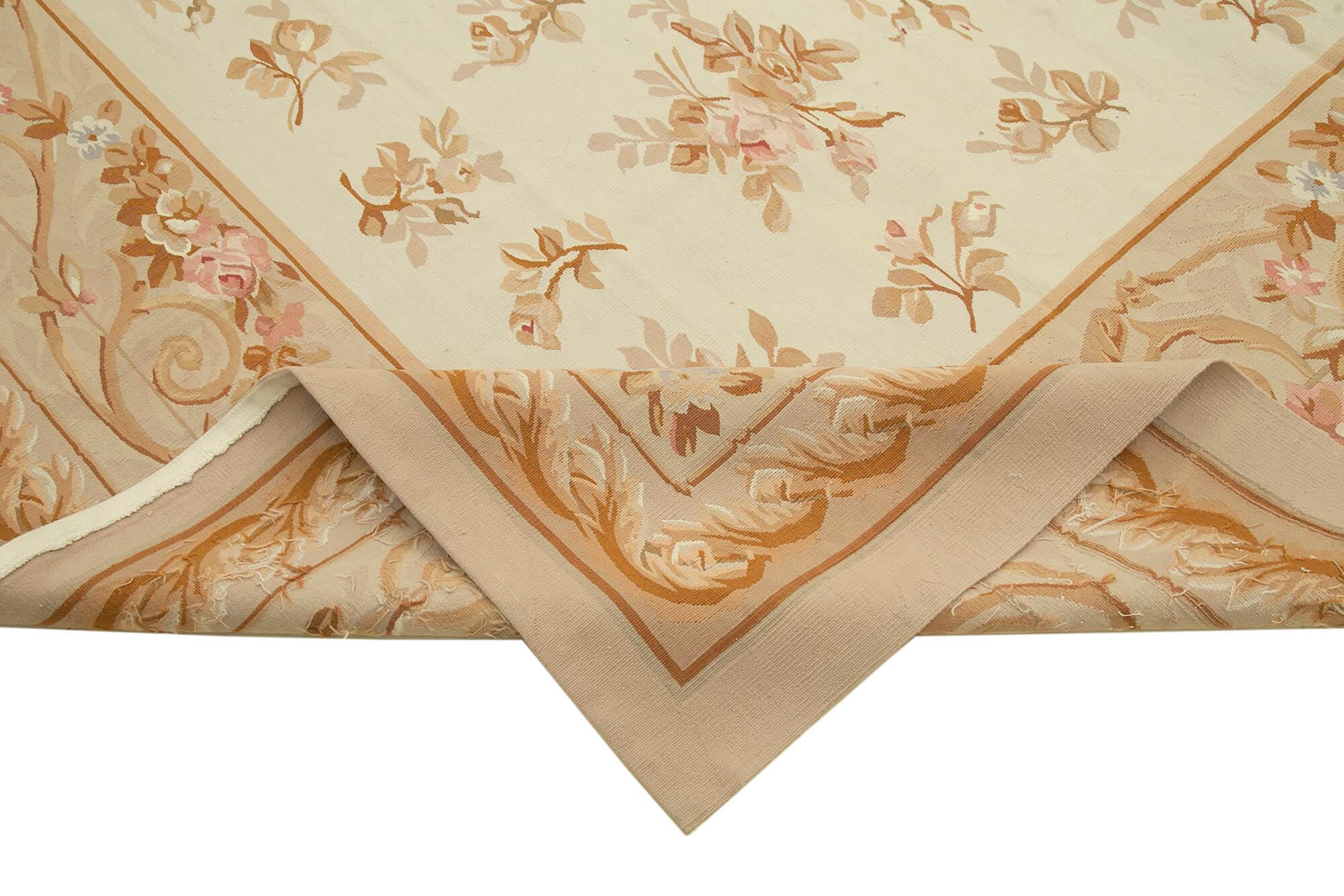 10 x 14 Beige Aubusson Kilim - 1516