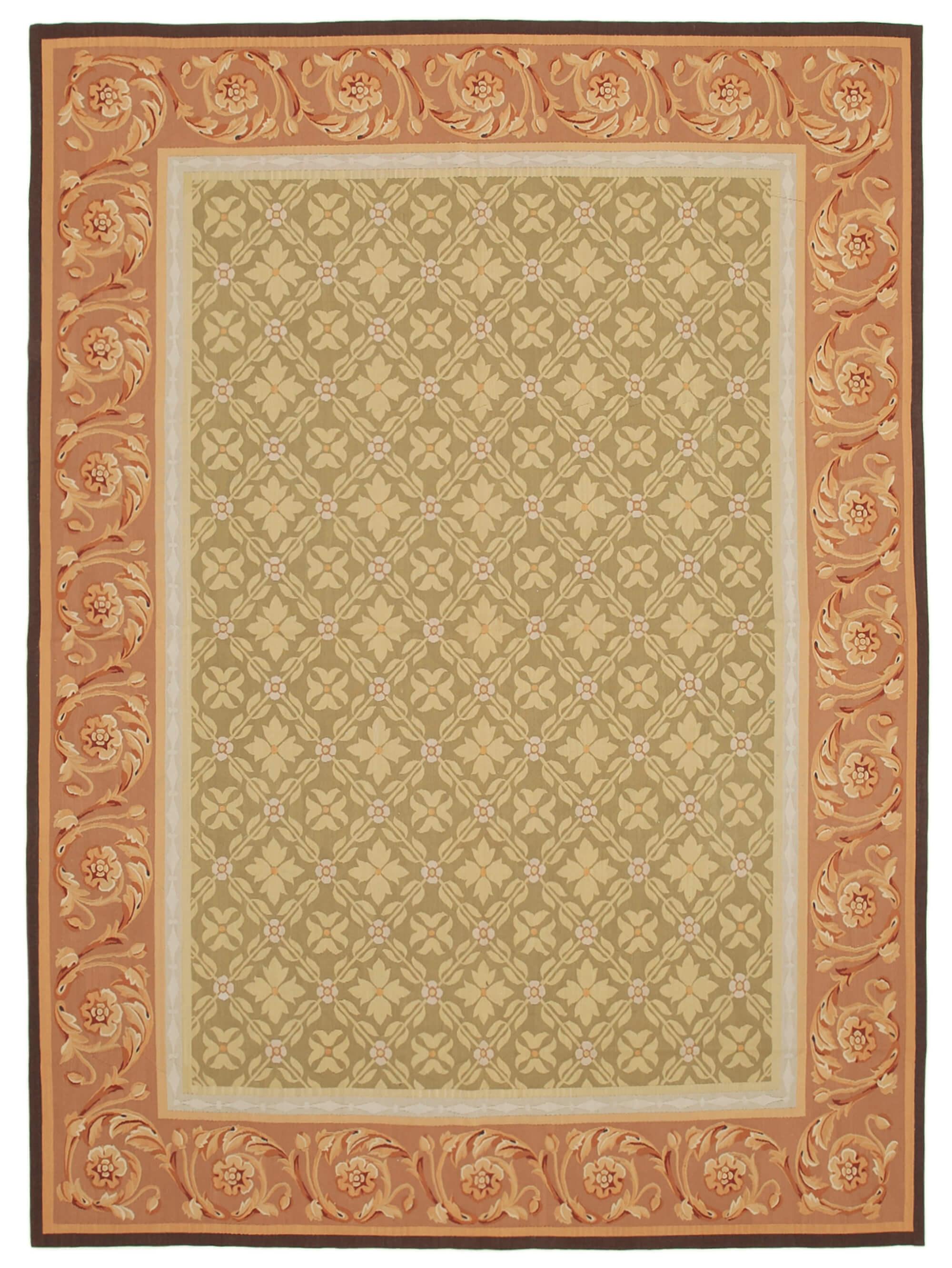 9 x 12 Brown Aubusson Kilim - 1522