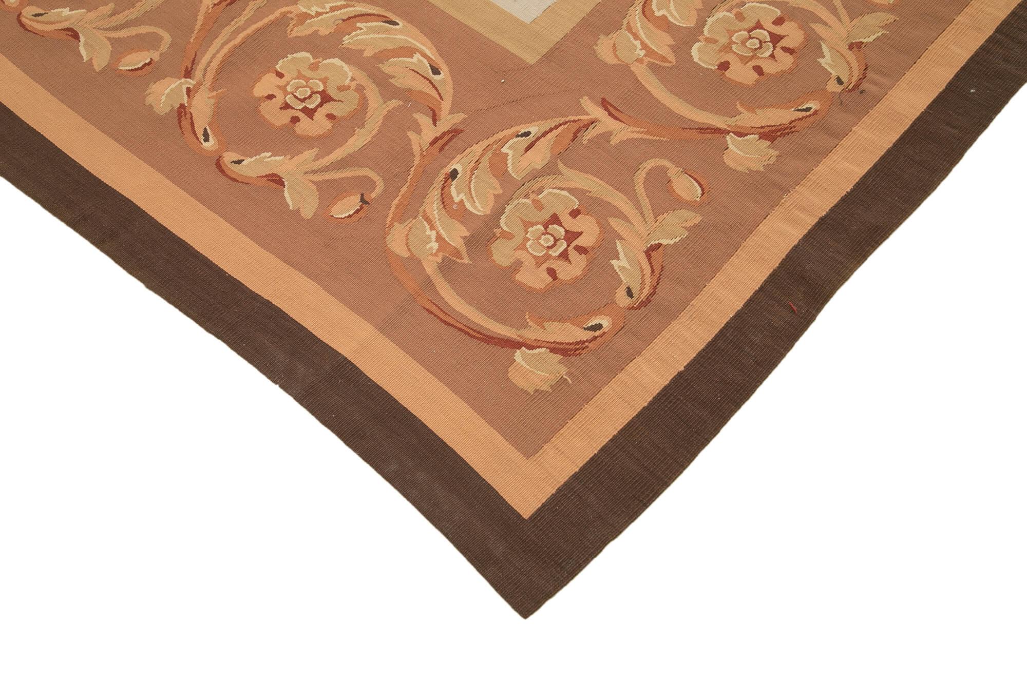 10 x 14 Brown Aubusson Kilim - 1535