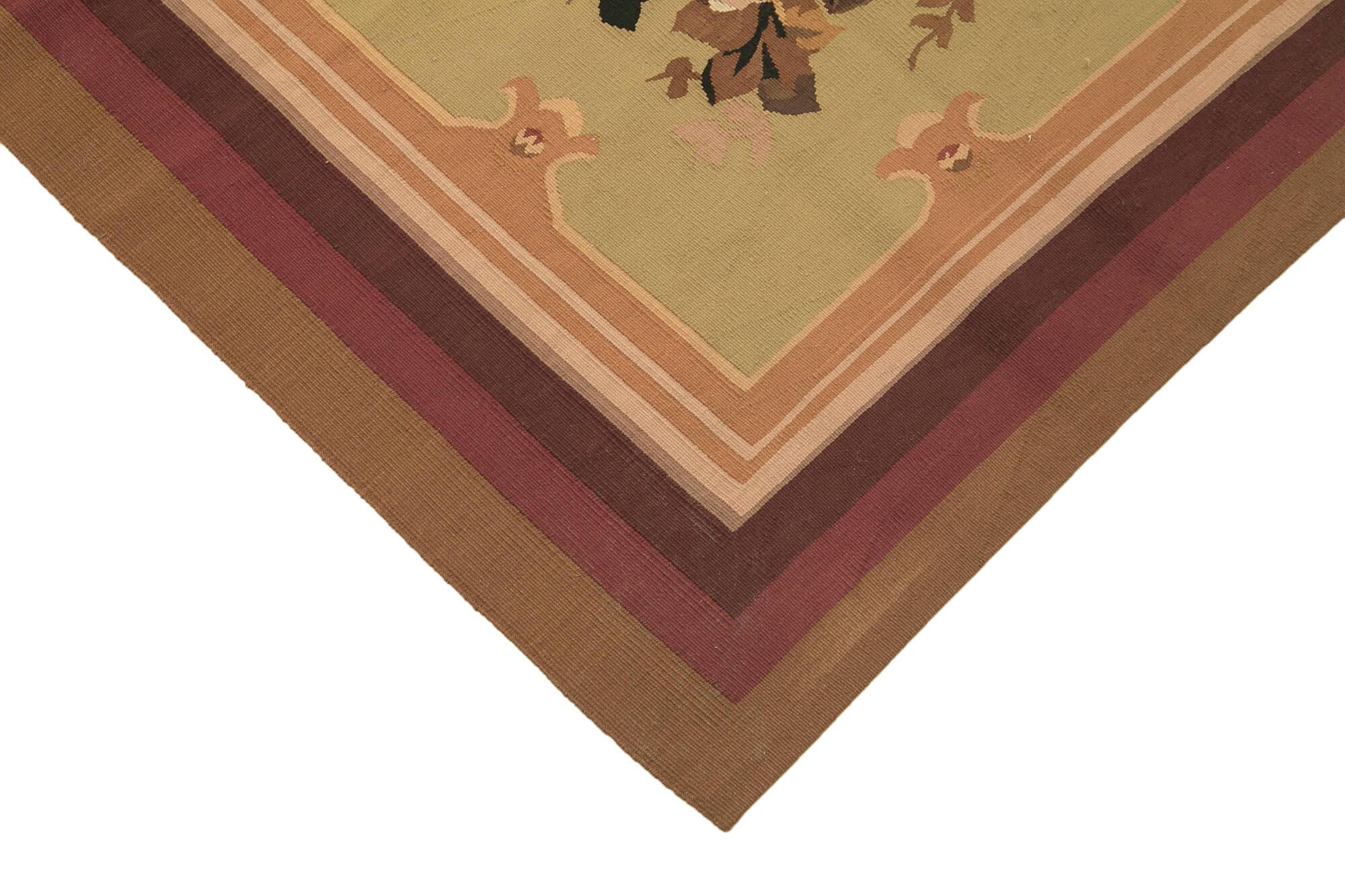 10 x 14 Beige Aubusson Kilim - 1537