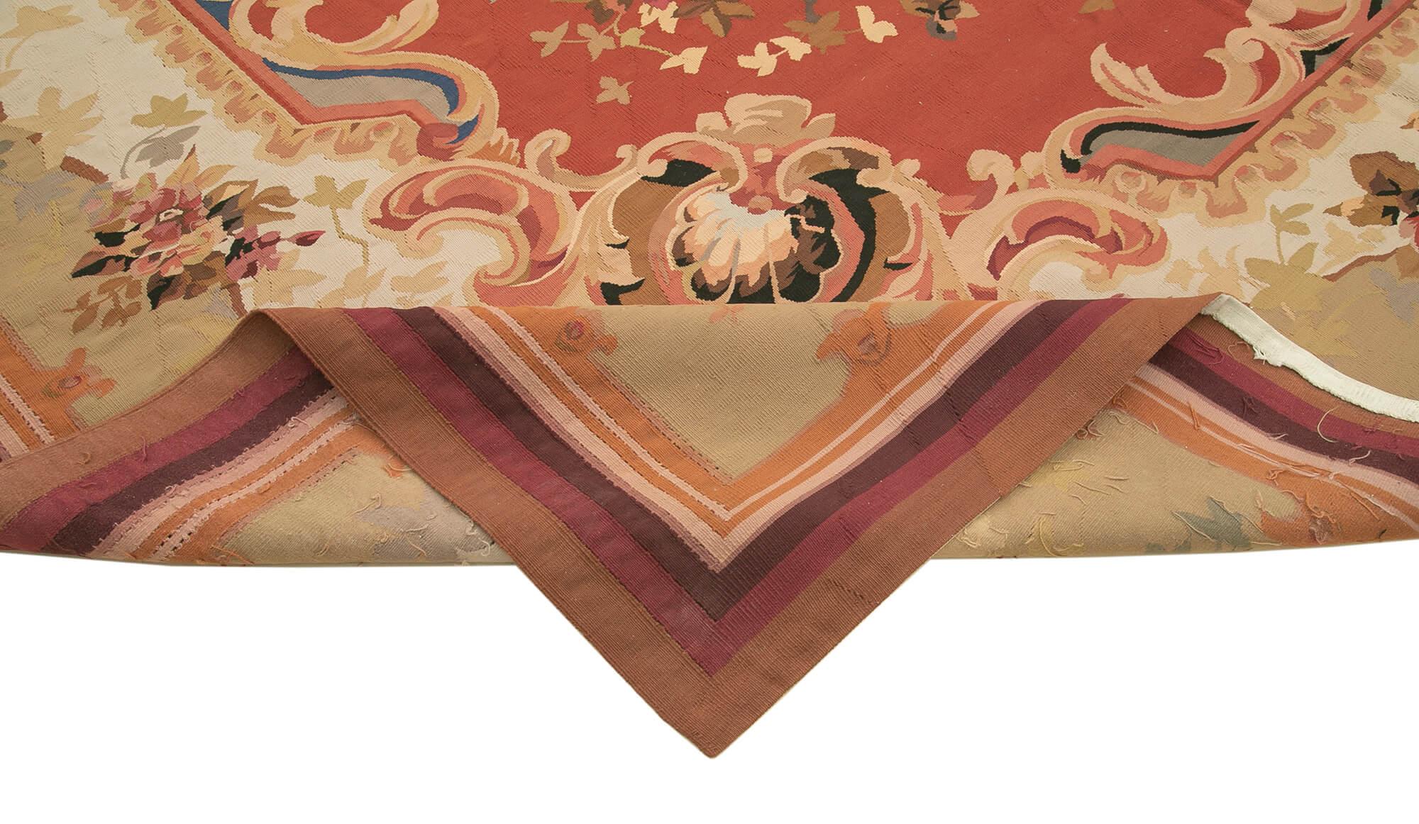 10 x 13 Beige Aubusson Kilim - 1538