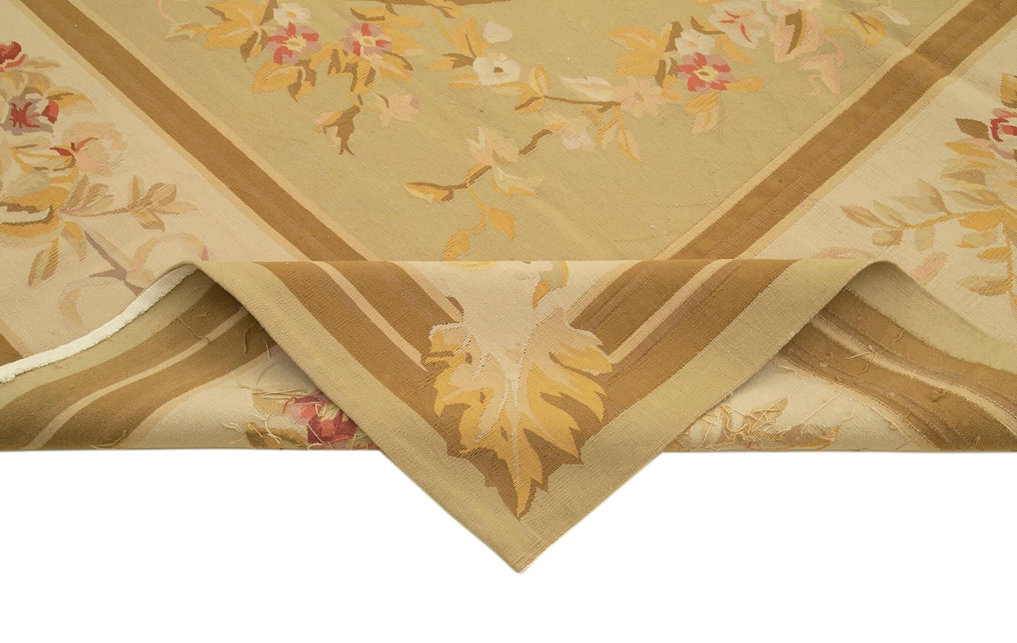 9 x 12 Beige Aubusson Kilim - 1539