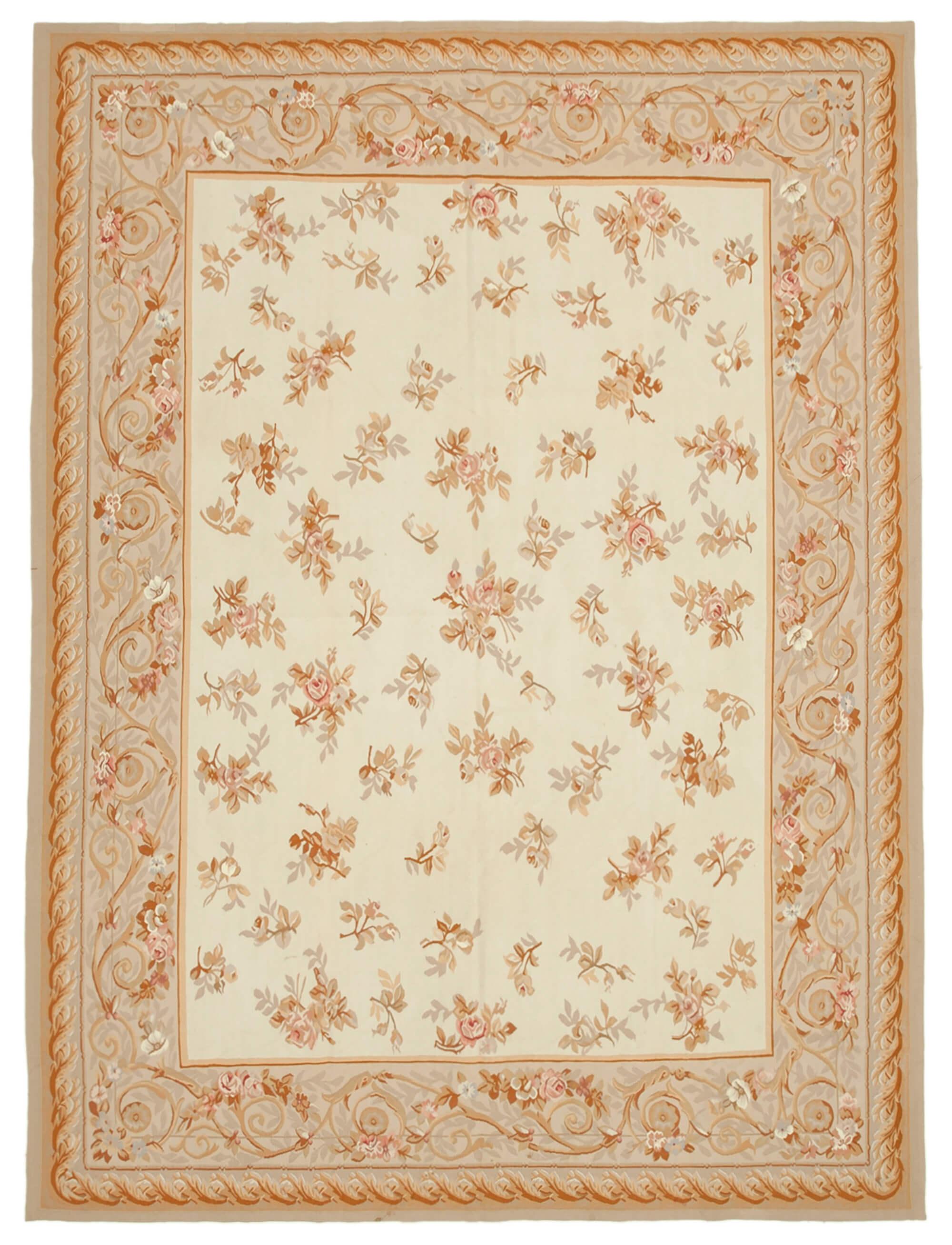 9 x 12 Beige Aubusson Kilim - 1541