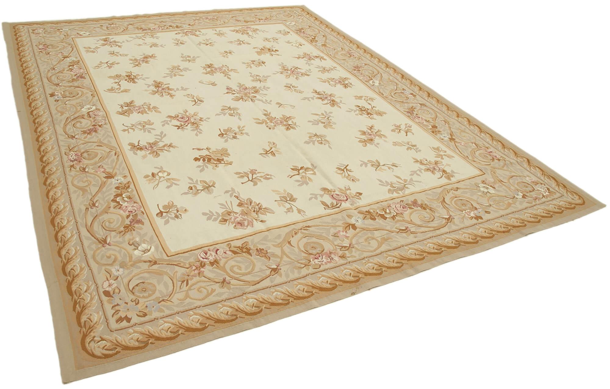 9 x 12 Beige Aubusson Kilim - 1541