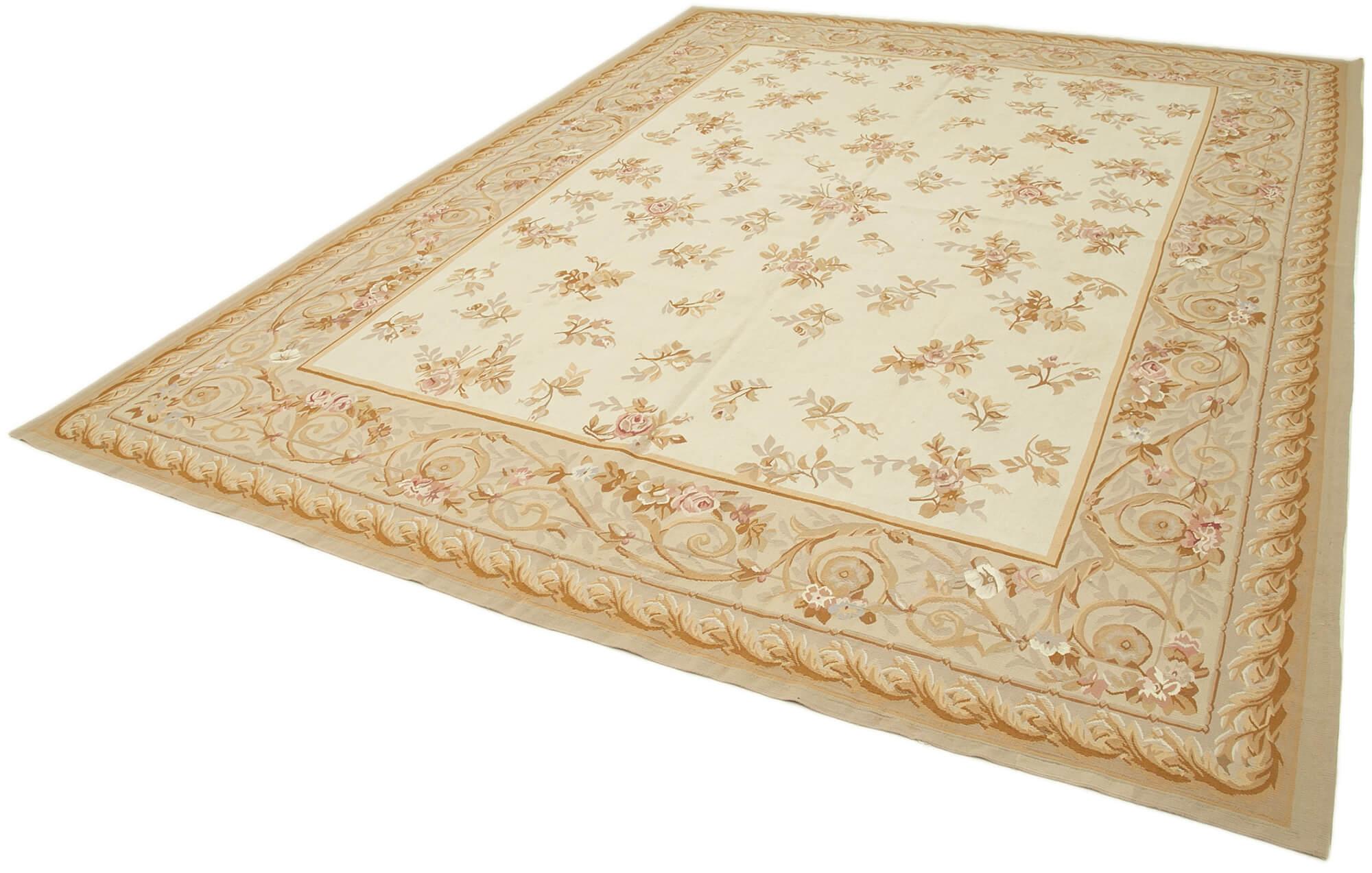 9 x 12 Beige Aubusson Kilim - 1541