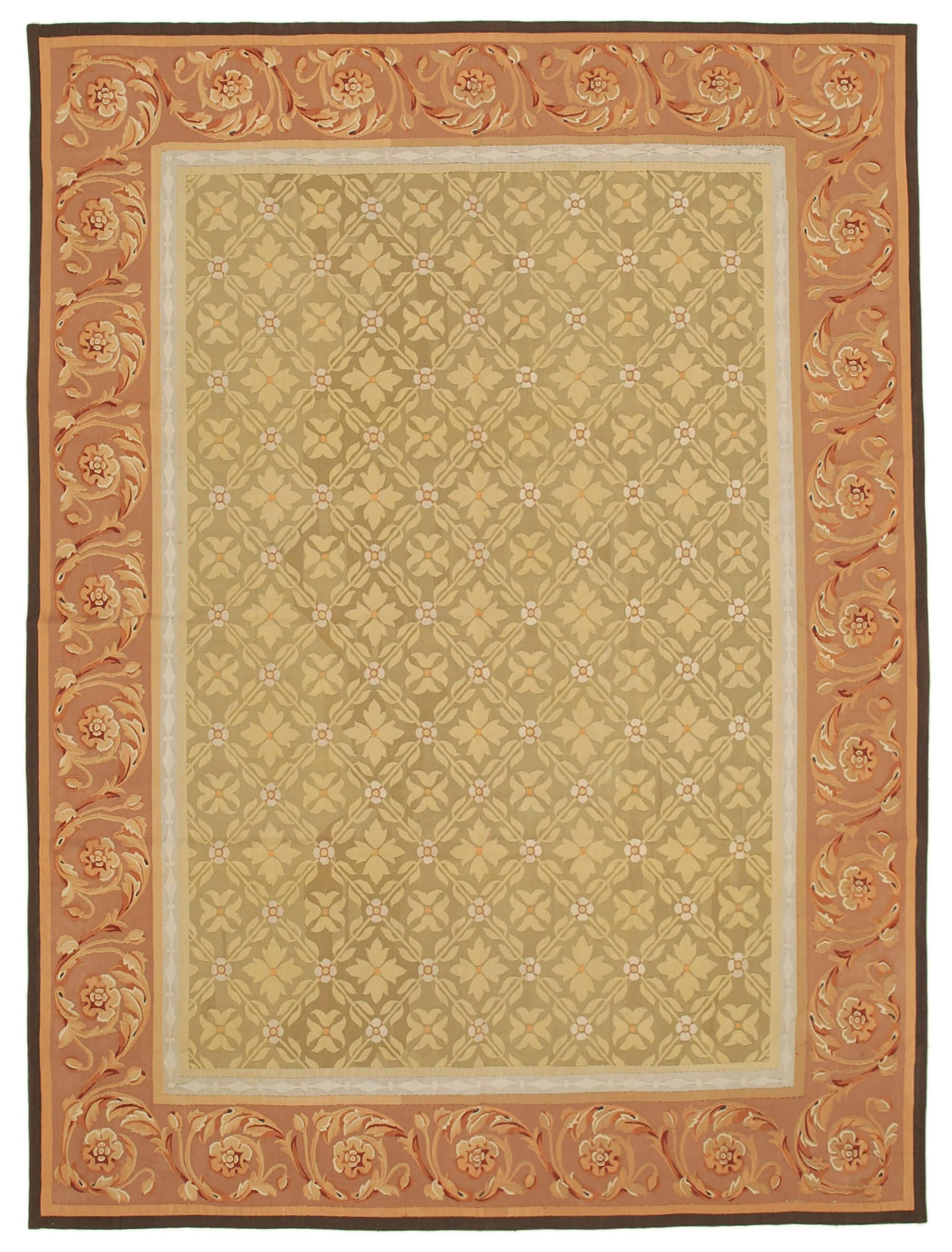 9 x 12 Brown Aubusson Kilim - 1553