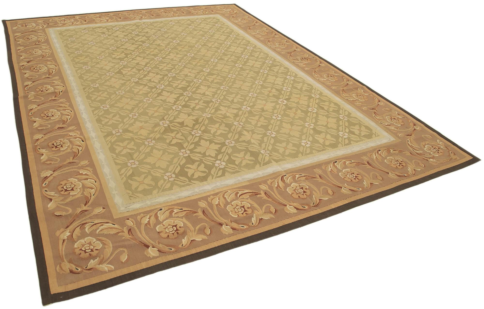 9 x 12 Brown Aubusson Kilim - 1553