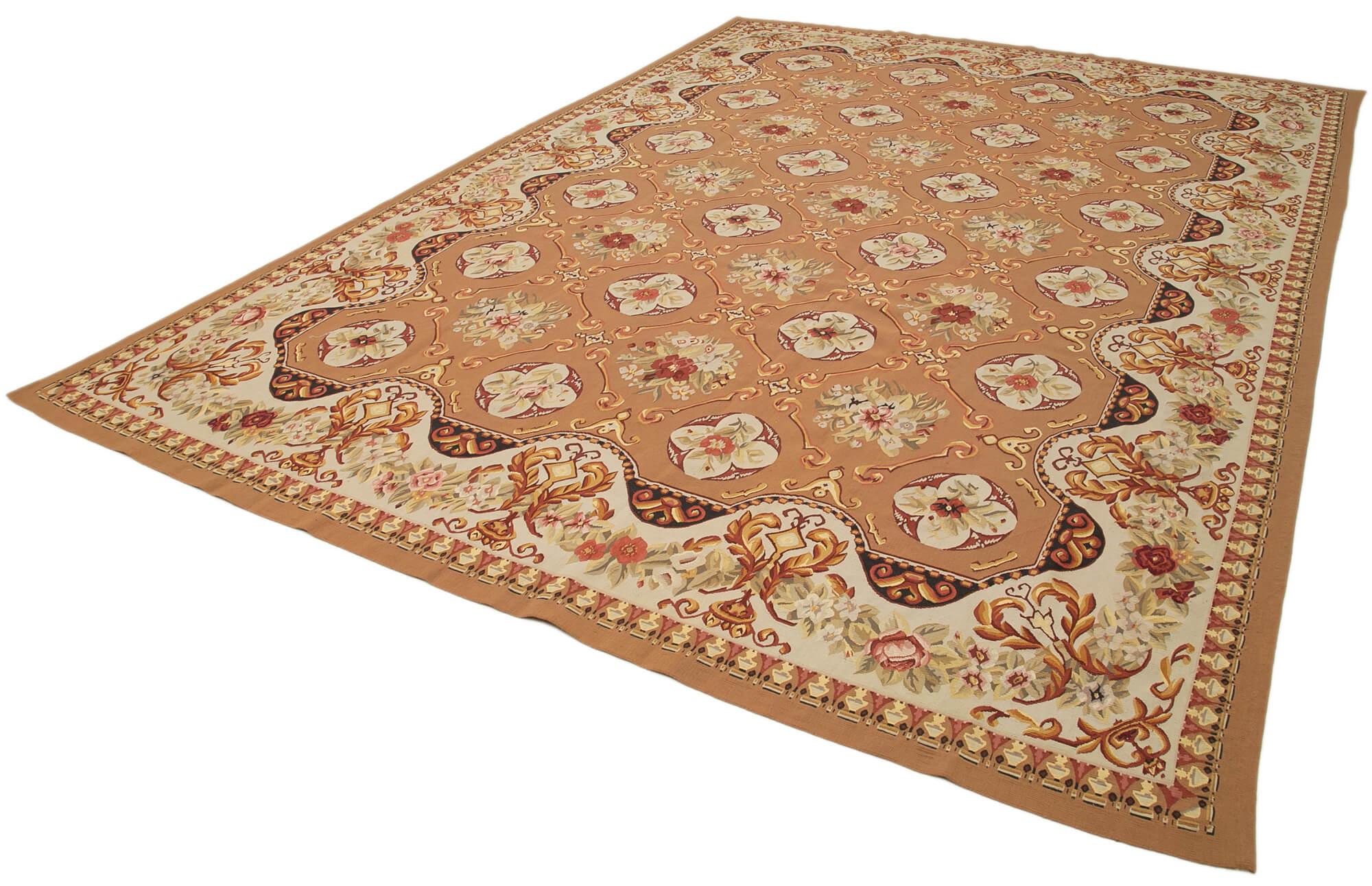 10 x 14 Beige Aubusson Kilim - 1568