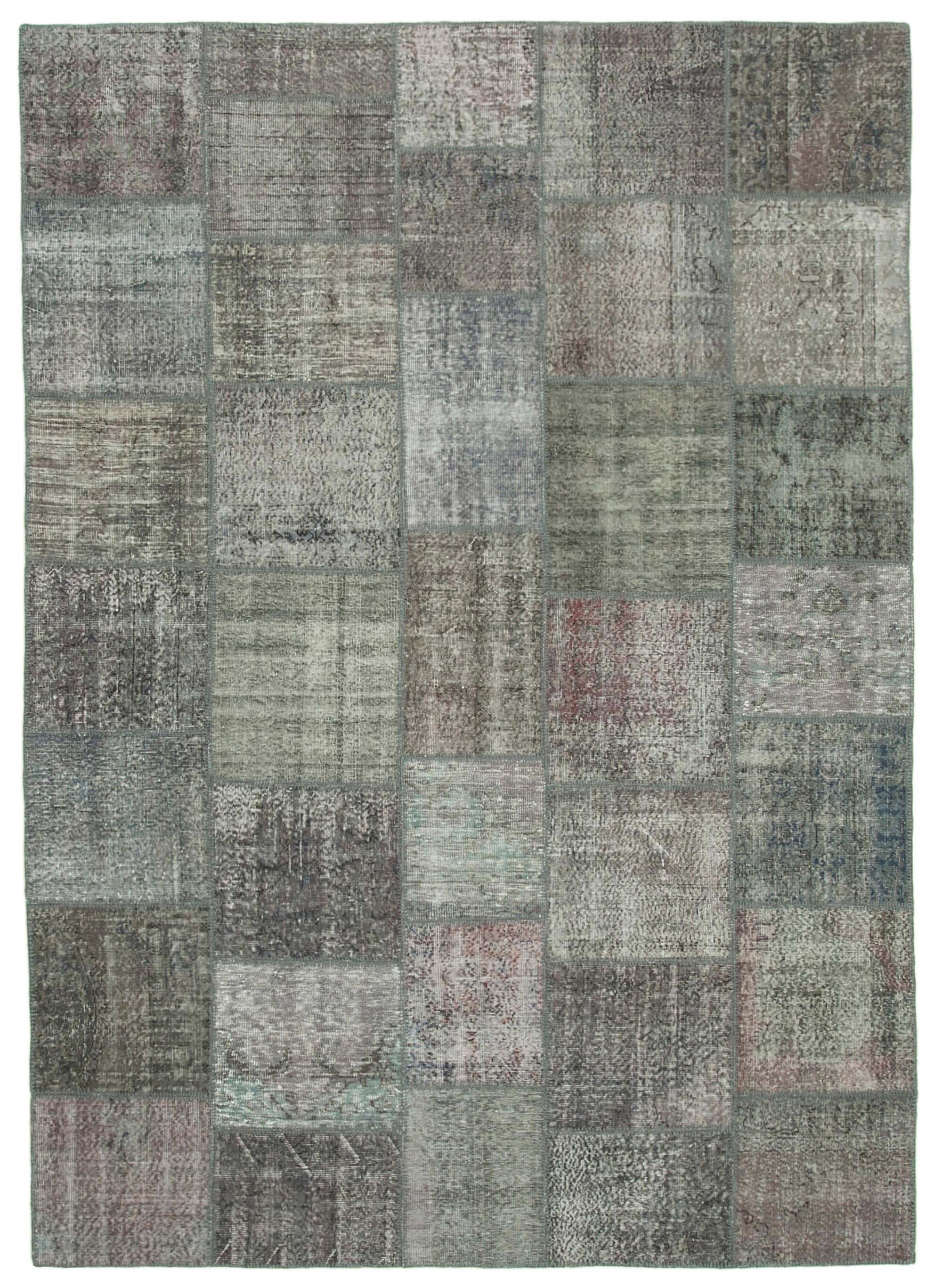 8 x 11 Grey Patchwork Rug- 1639