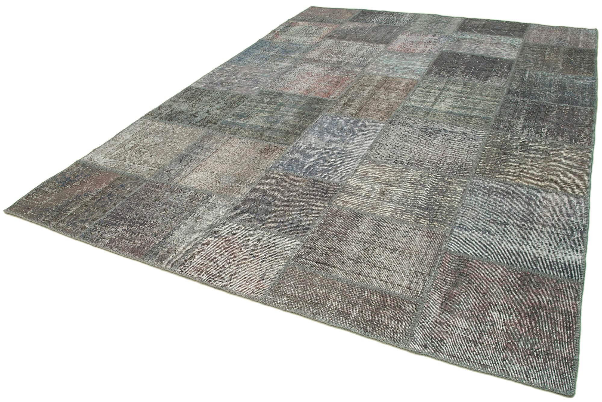 8 x 11 Grey Patchwork Rug- 1639