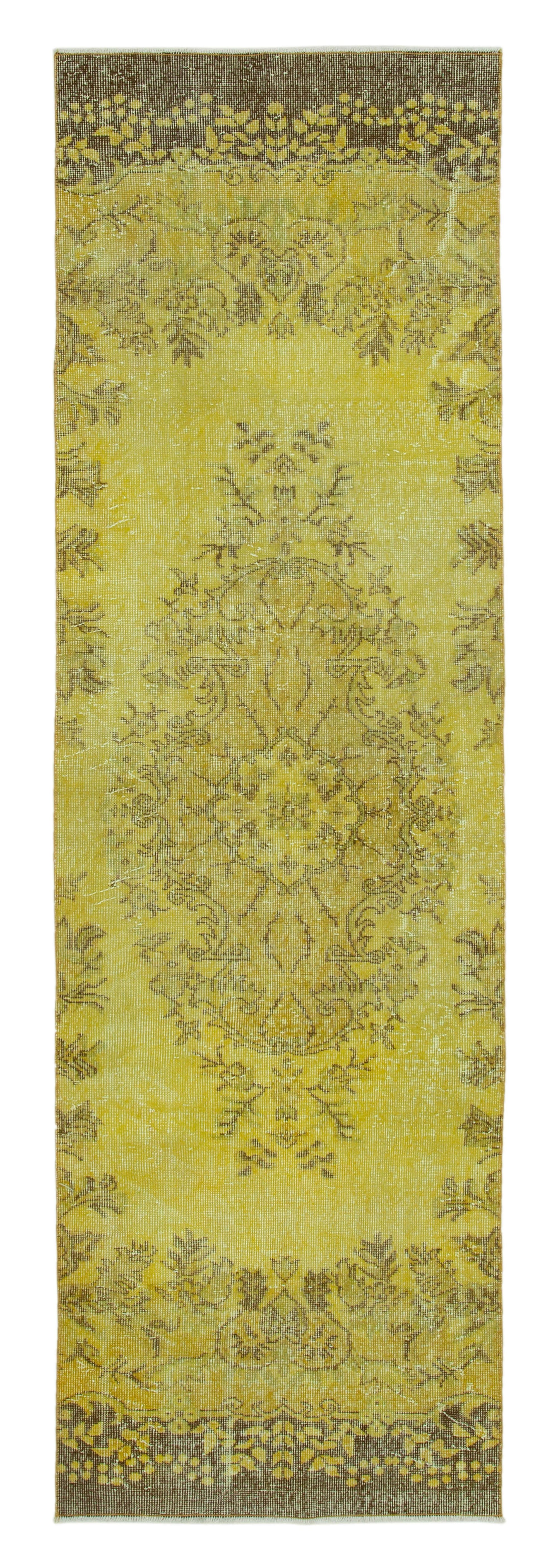 3 x 10 Yellow Overdyed Runner Rug - 1645