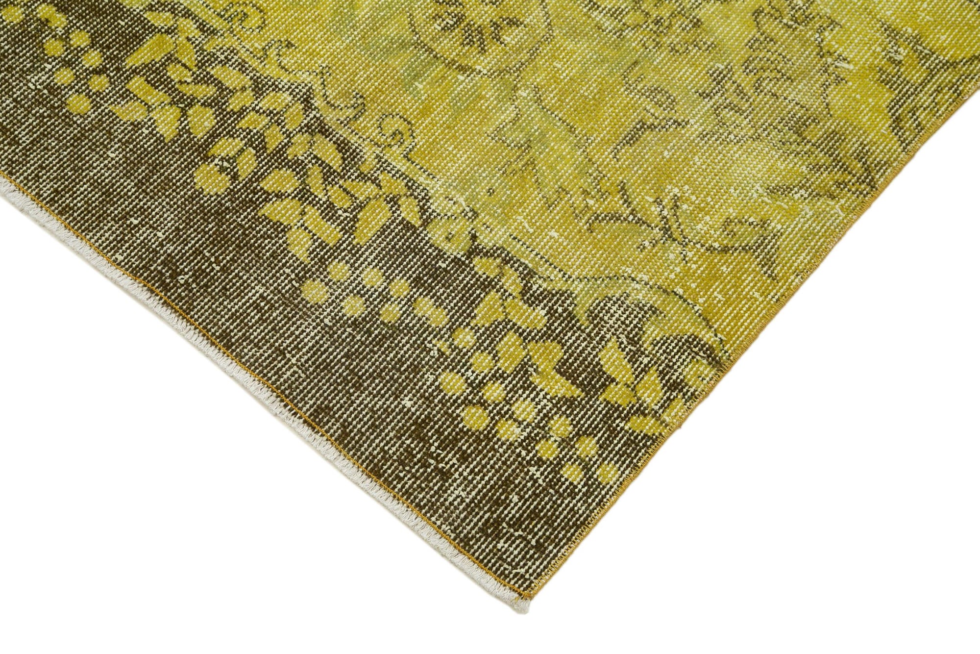 3 x 10 Yellow Overdyed Runner Rug - 1645