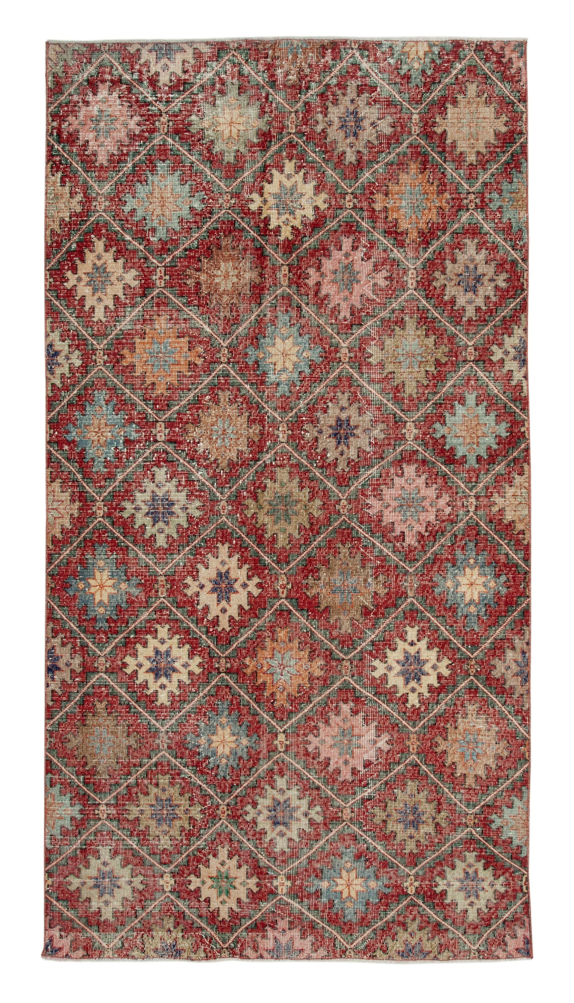 5 x 9 Red Bohemian Rug  - 1673