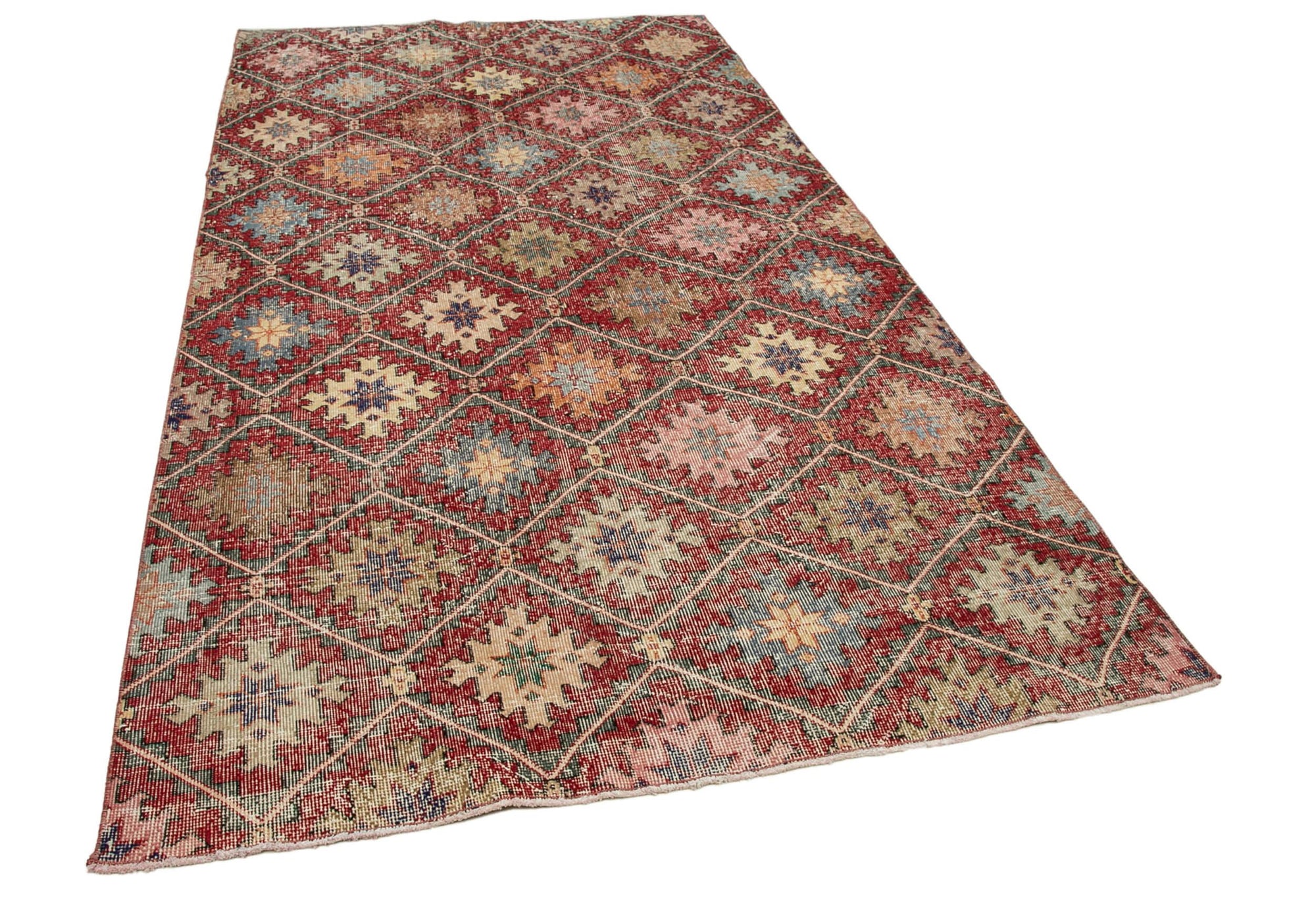 5 x 9 Red Bohemian Rug  - 1673