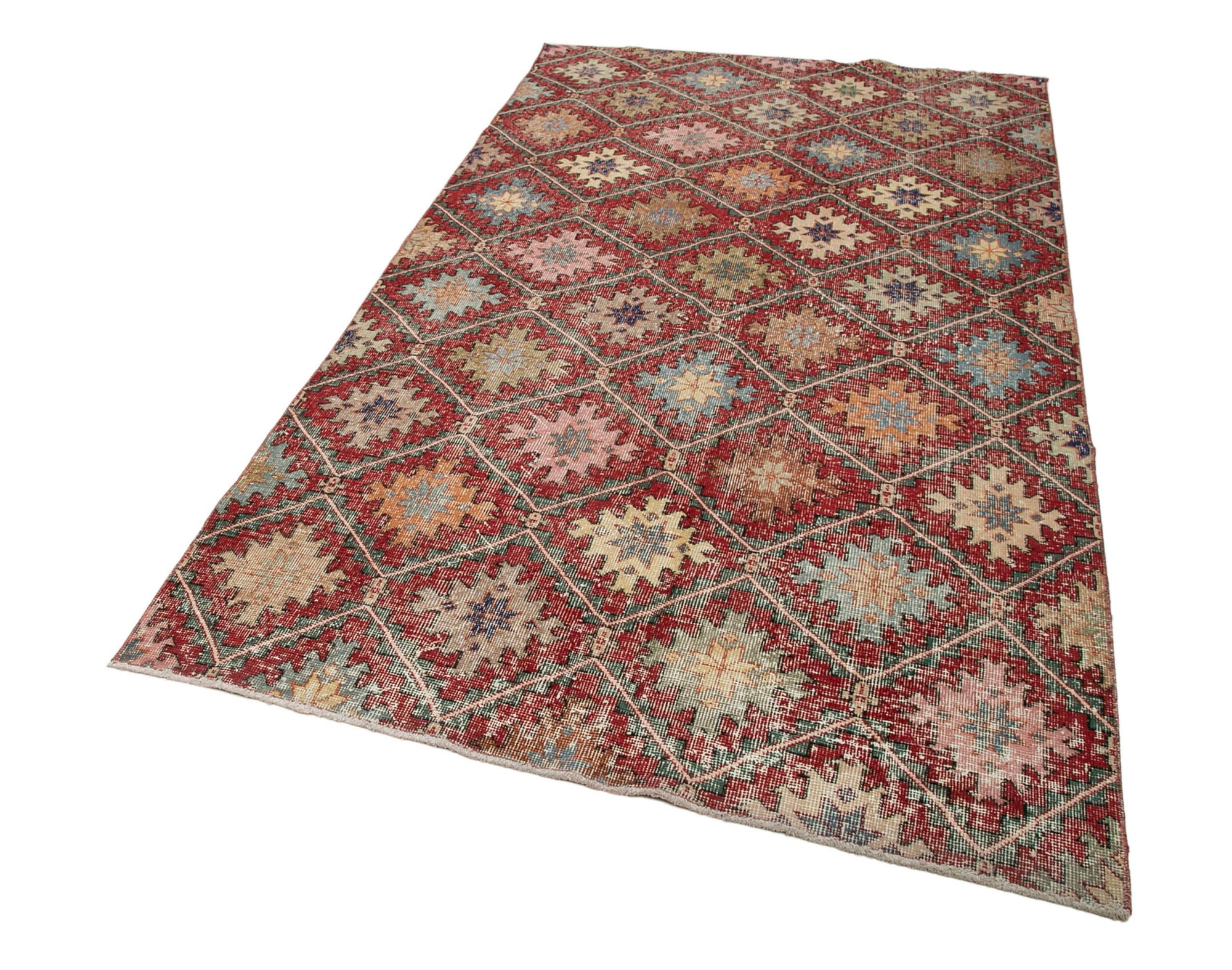 5 x 9 Red Bohemian Rug  - 1673