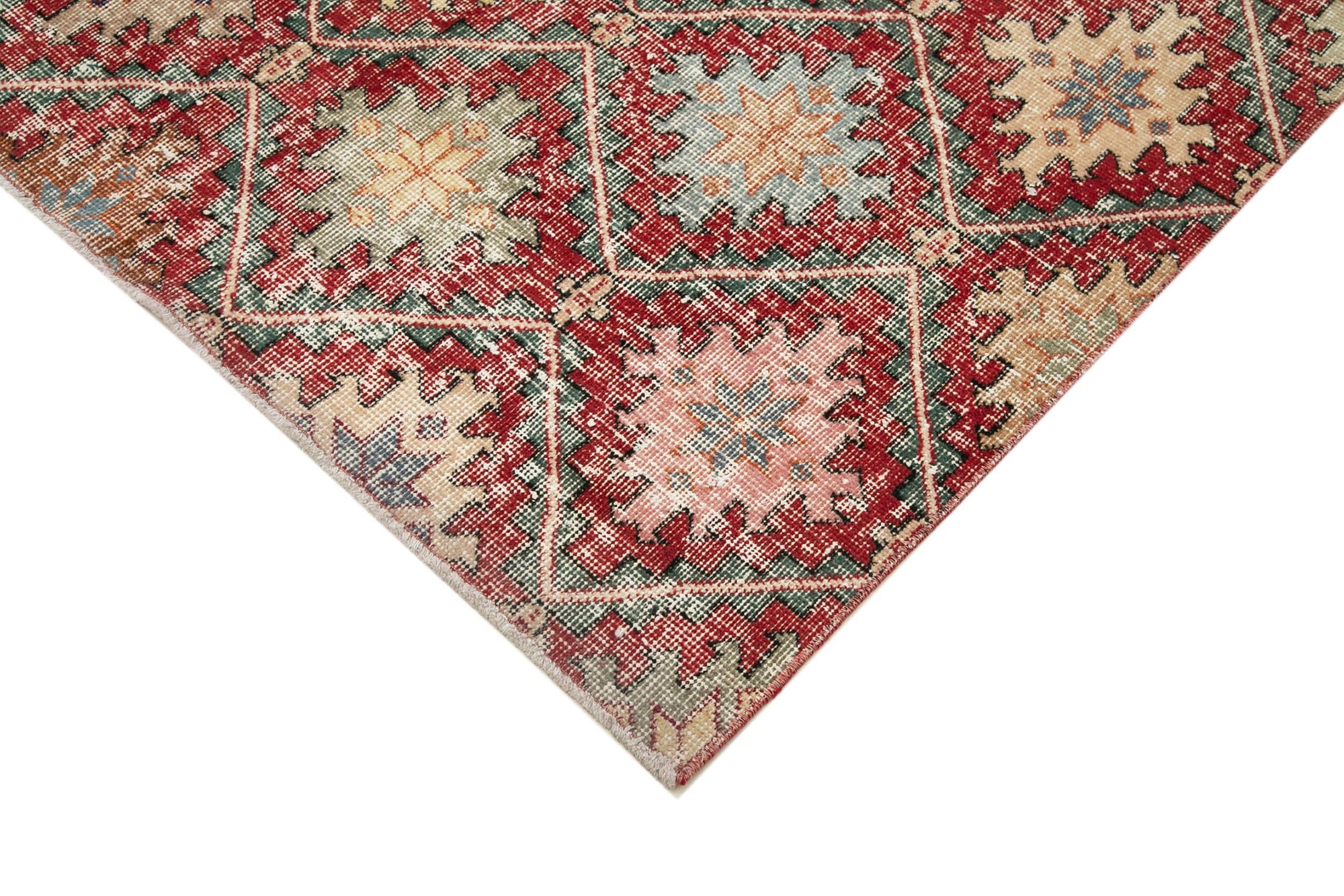 5 x 9 Red Bohemian Rug  - 1673