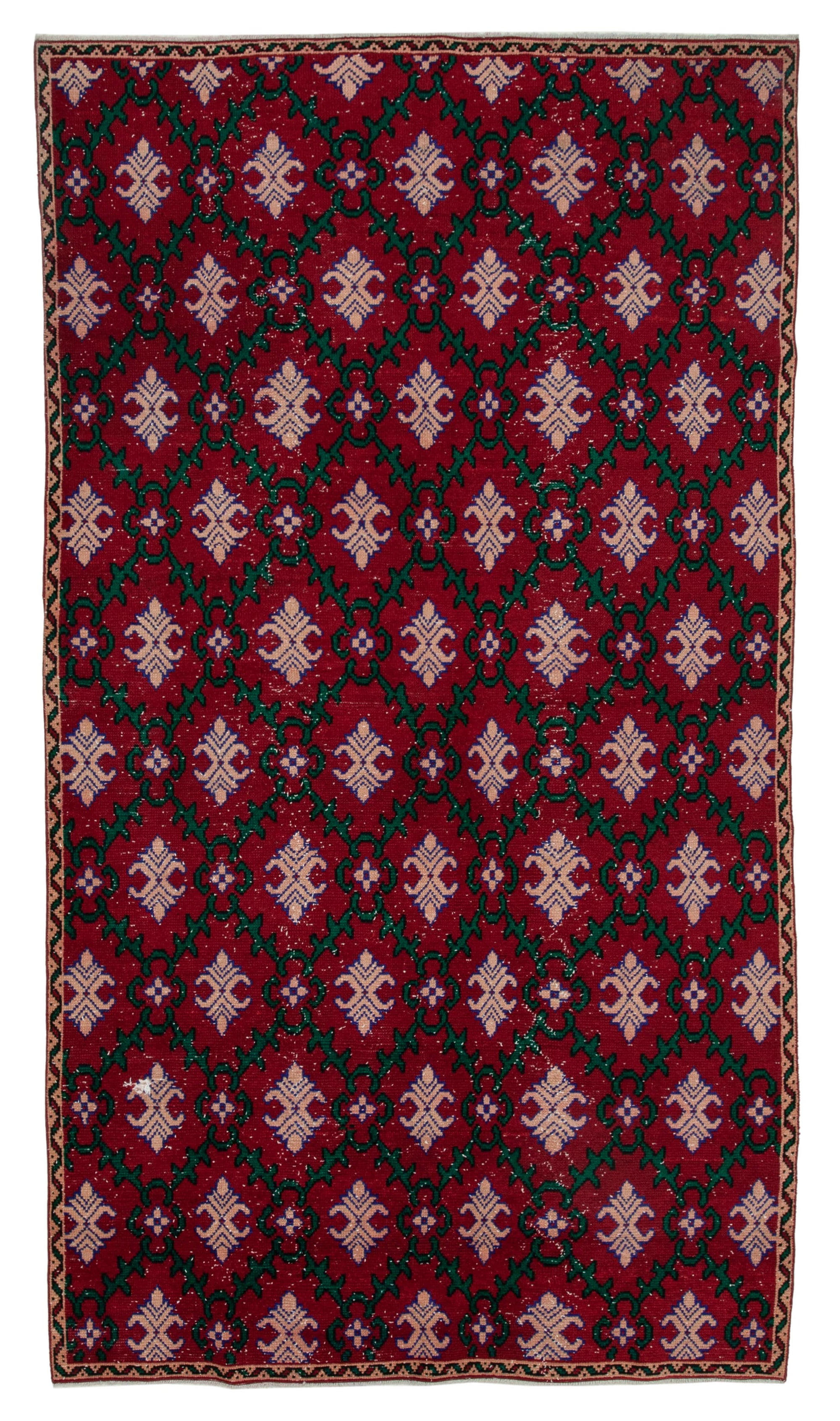 6 x 10 Red Bohemian Rug  - 1693